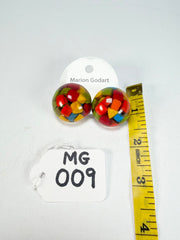 Marion Godart - Confetti "Bouclier" Summer Mix Dome Resin Clip On Earrings
