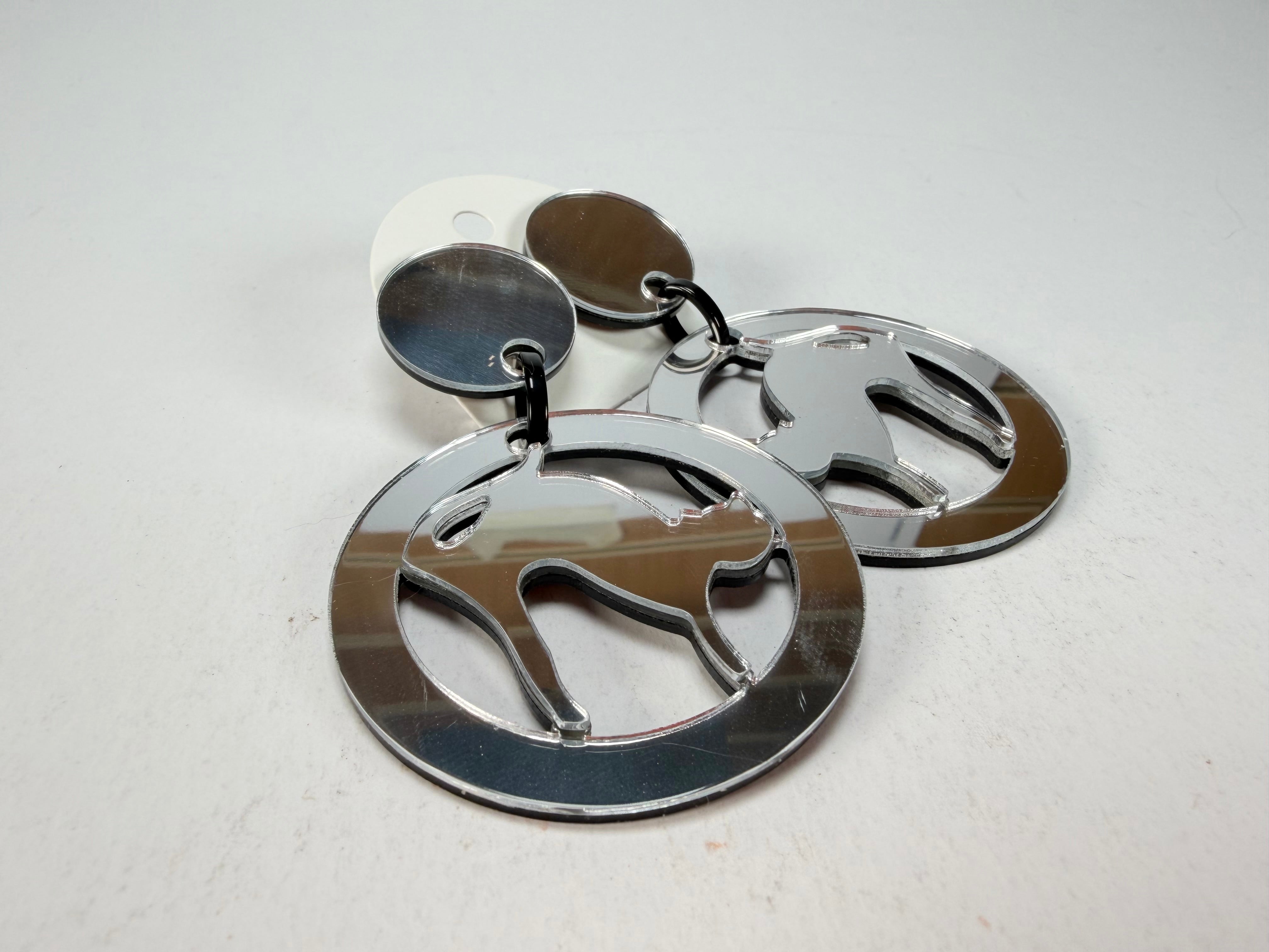 Marion Godart - Reflective "Chat Miroir" Mirror Effect Hoop Resin Clip On Earrings