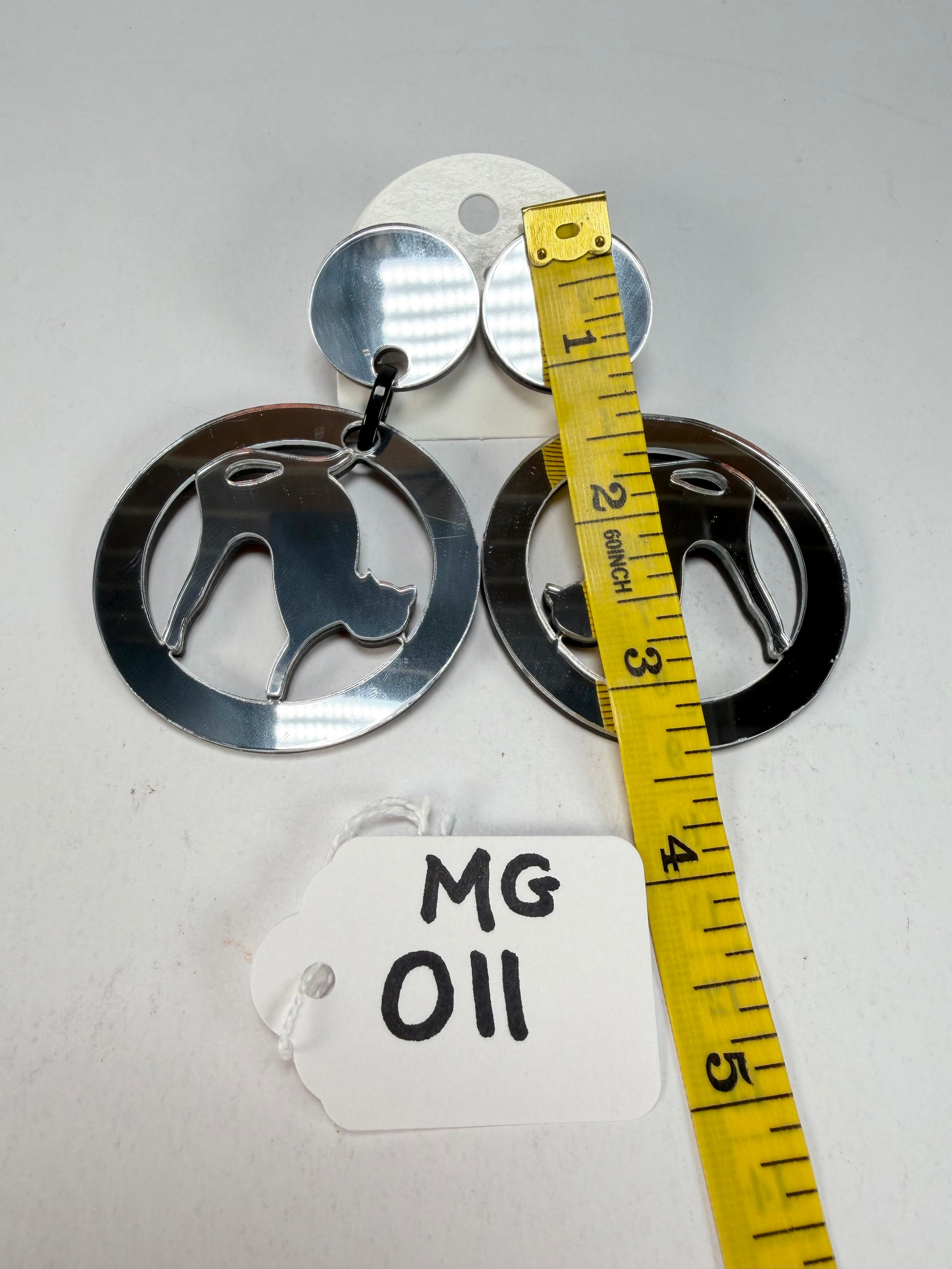 Marion Godart - Reflective "Chat Miroir" Mirror Effect Hoop Resin Clip On Earrings