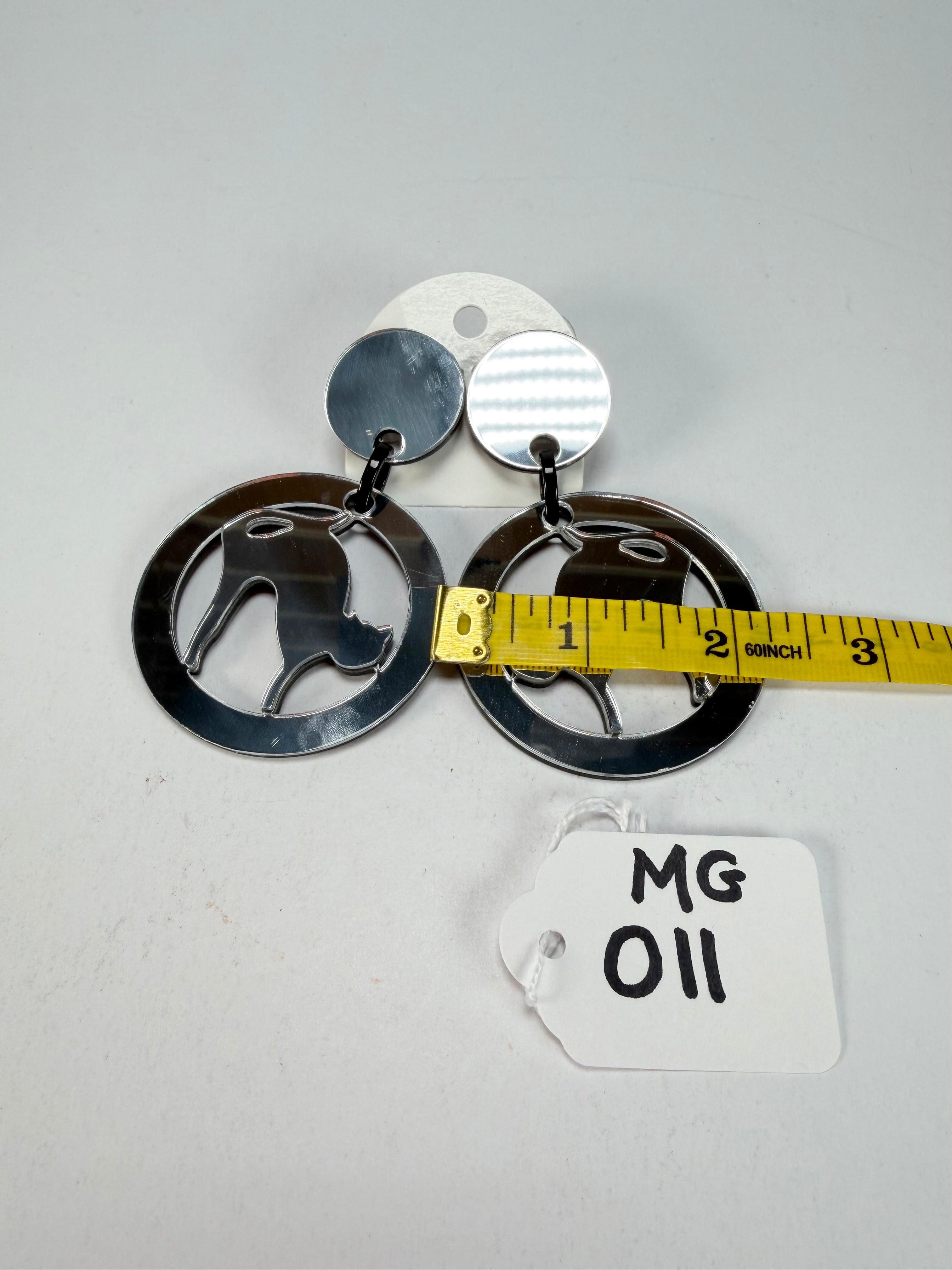 Marion Godart - Reflective "Chat Miroir" Mirror Effect Hoop Resin Clip On Earrings