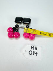 Marion Godart - Grapes "Suspendue" Hot Pink Small Cluster Resin Clip On Earrings