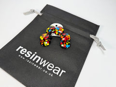 Marion Godart - Confetti "Pendentif Triple" Art-Deco Mix Triple Pendant Resin Clip On Earrings