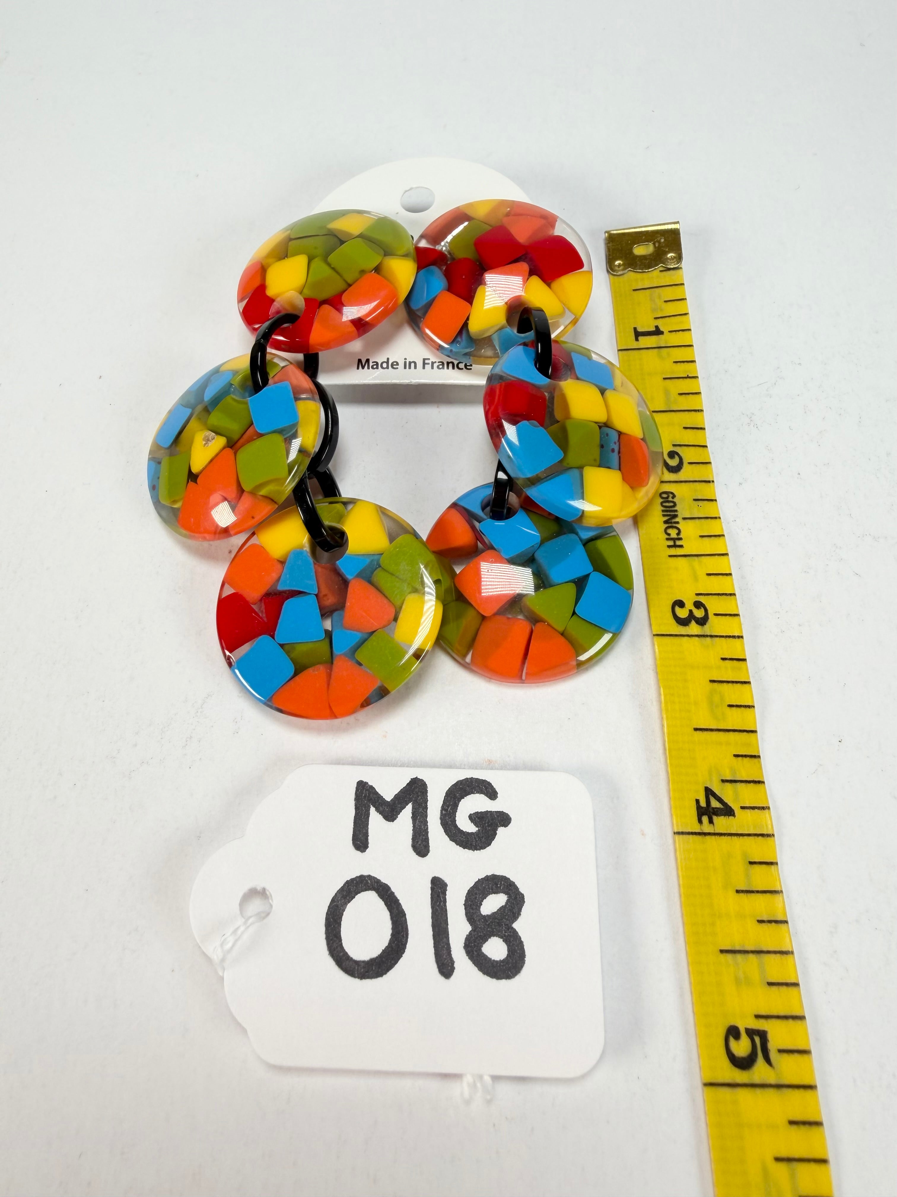 Marion Godart - Confetti "Pendentif Triple" Summer Mix Triple Pendant Resin Clip On Earrings