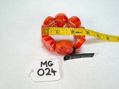 Marion Godart - Confetti "Cylindre" Orange Mix Elasticated Cylinder Resin Bracelet