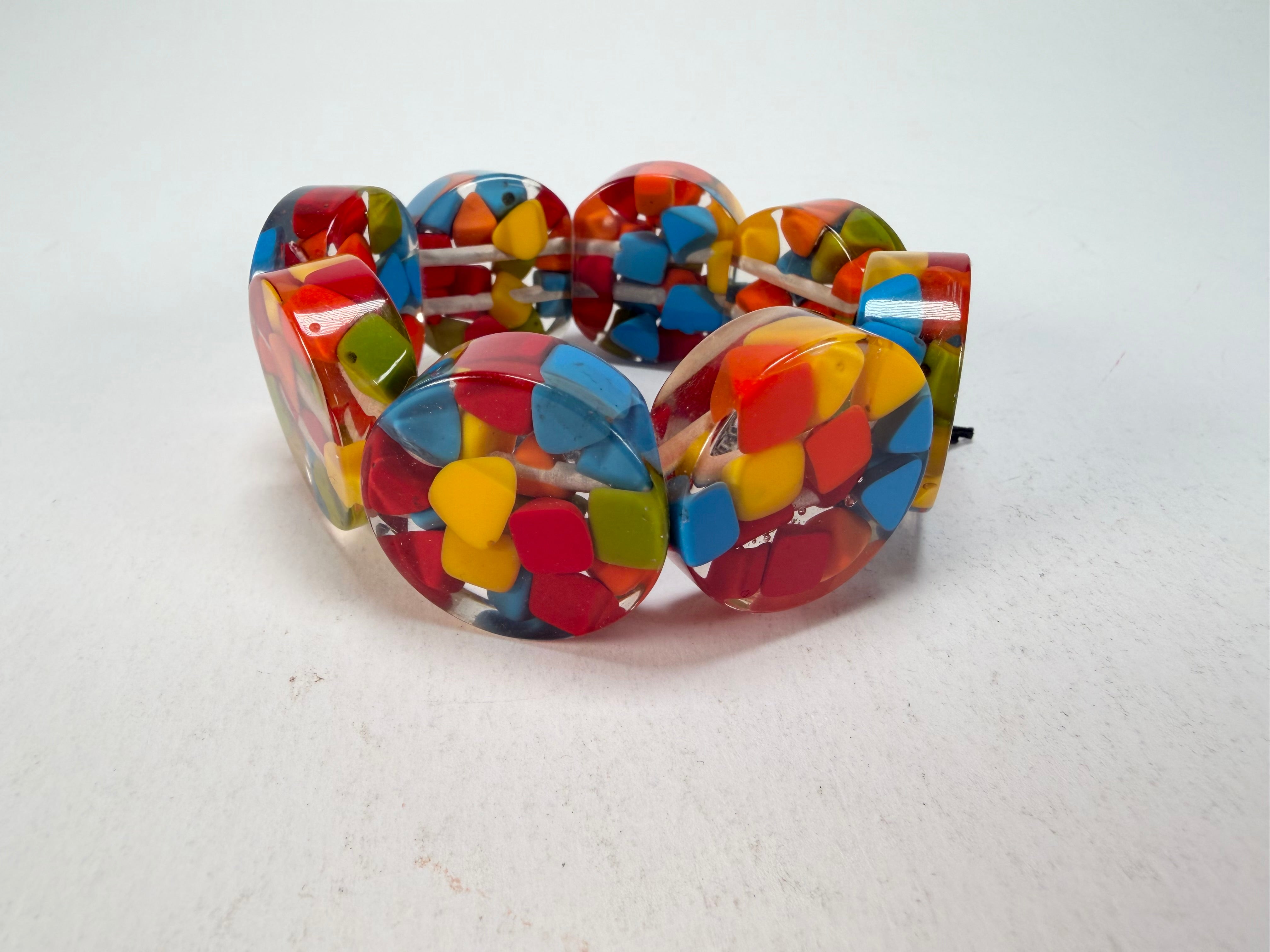 Marion Godart - Confetti "Cylindre" Summer Mix Elasticated Cylinder Resin Bracelet