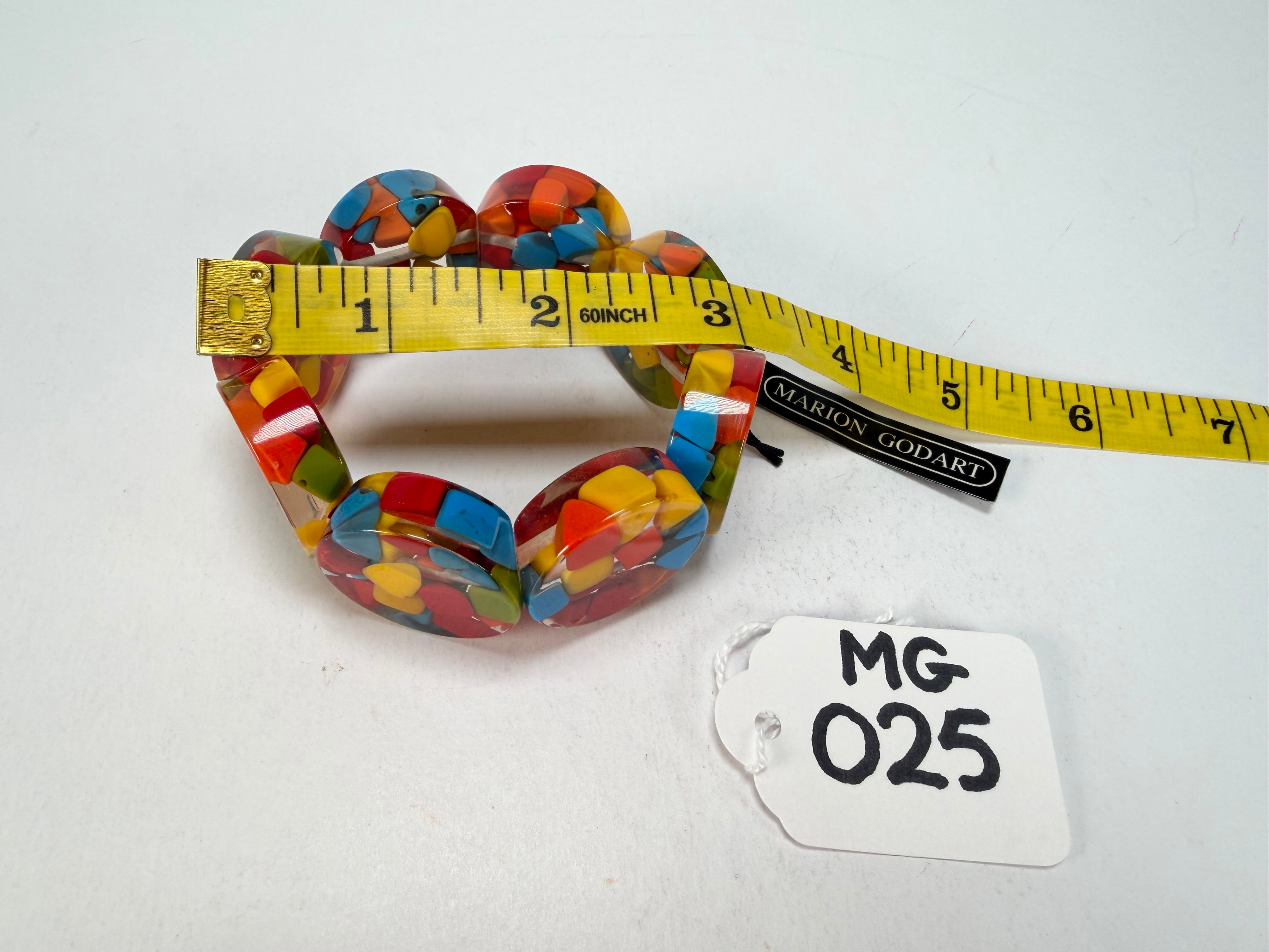 Marion Godart - Confetti "Cylindre" Summer Mix Elasticated Cylinder Resin Bracelet