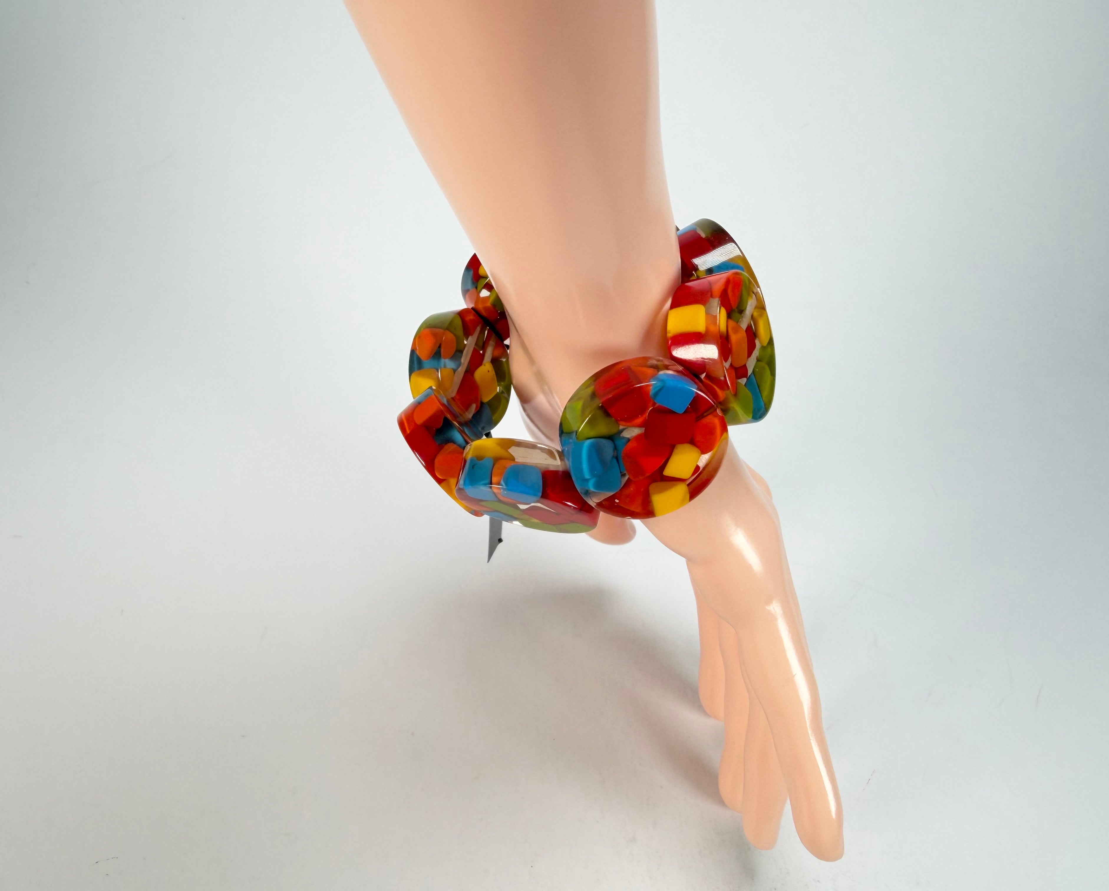 Marion Godart - Confetti "Cylindre" Summer Mix Elasticated Cylinder Resin Bracelet