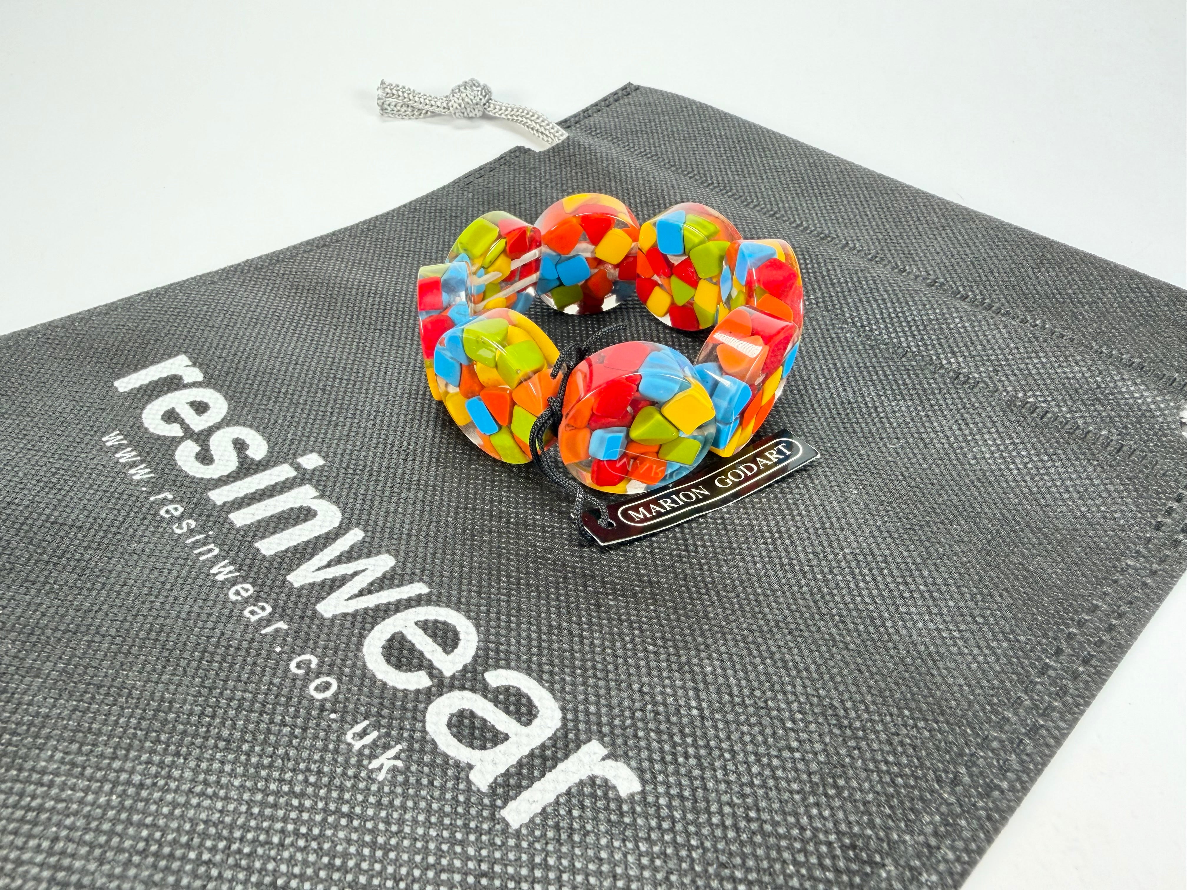 Marion Godart - Confetti "Cylindre" Summer Mix Elasticated Cylinder Resin Bracelet