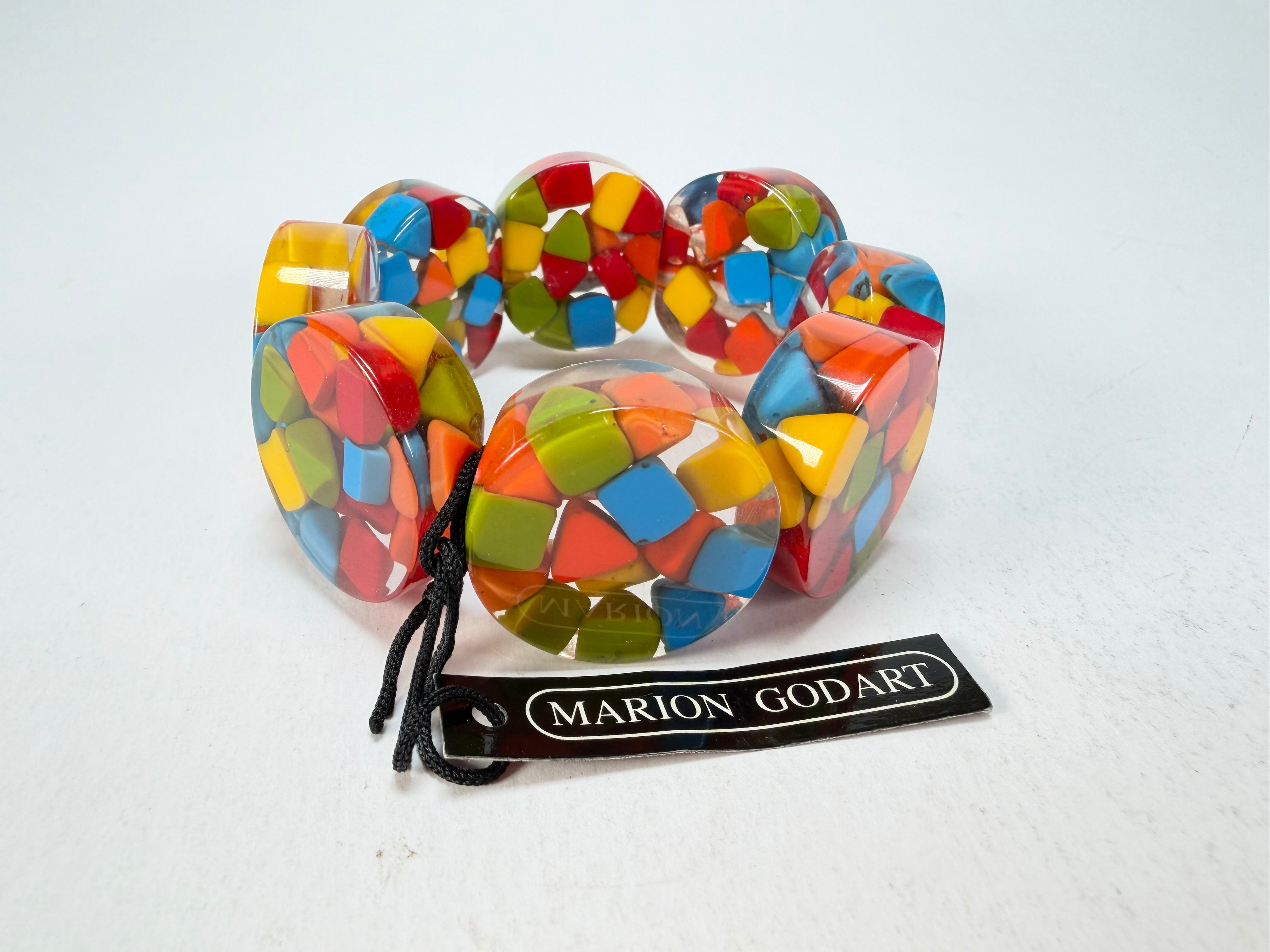 Marion Godart - Confetti "Cylindre" Summer Mix Elasticated Cylinder Resin Bracelet