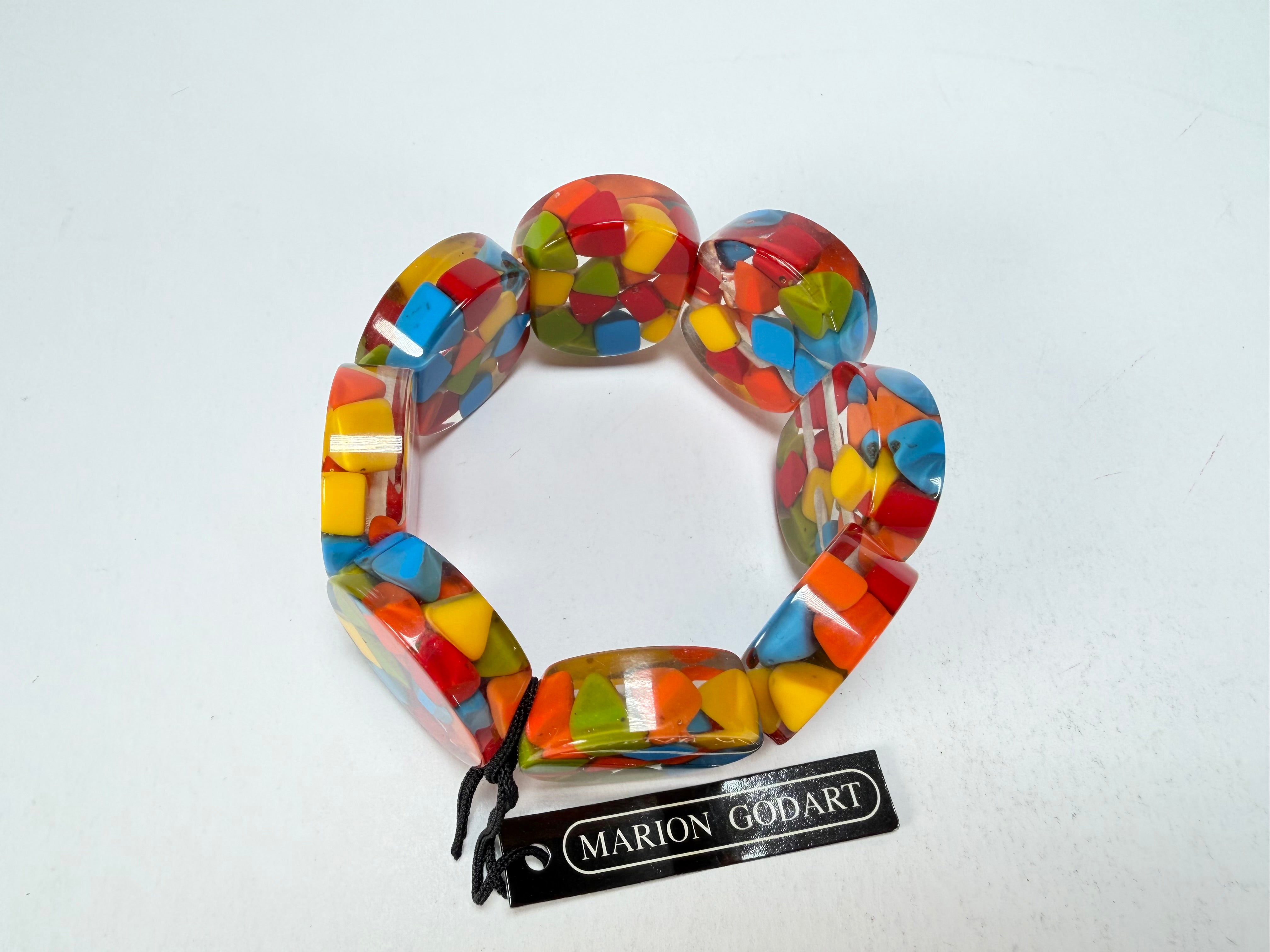 Marion Godart - Confetti "Cylindre" Summer Mix Elasticated Cylinder Resin Bracelet