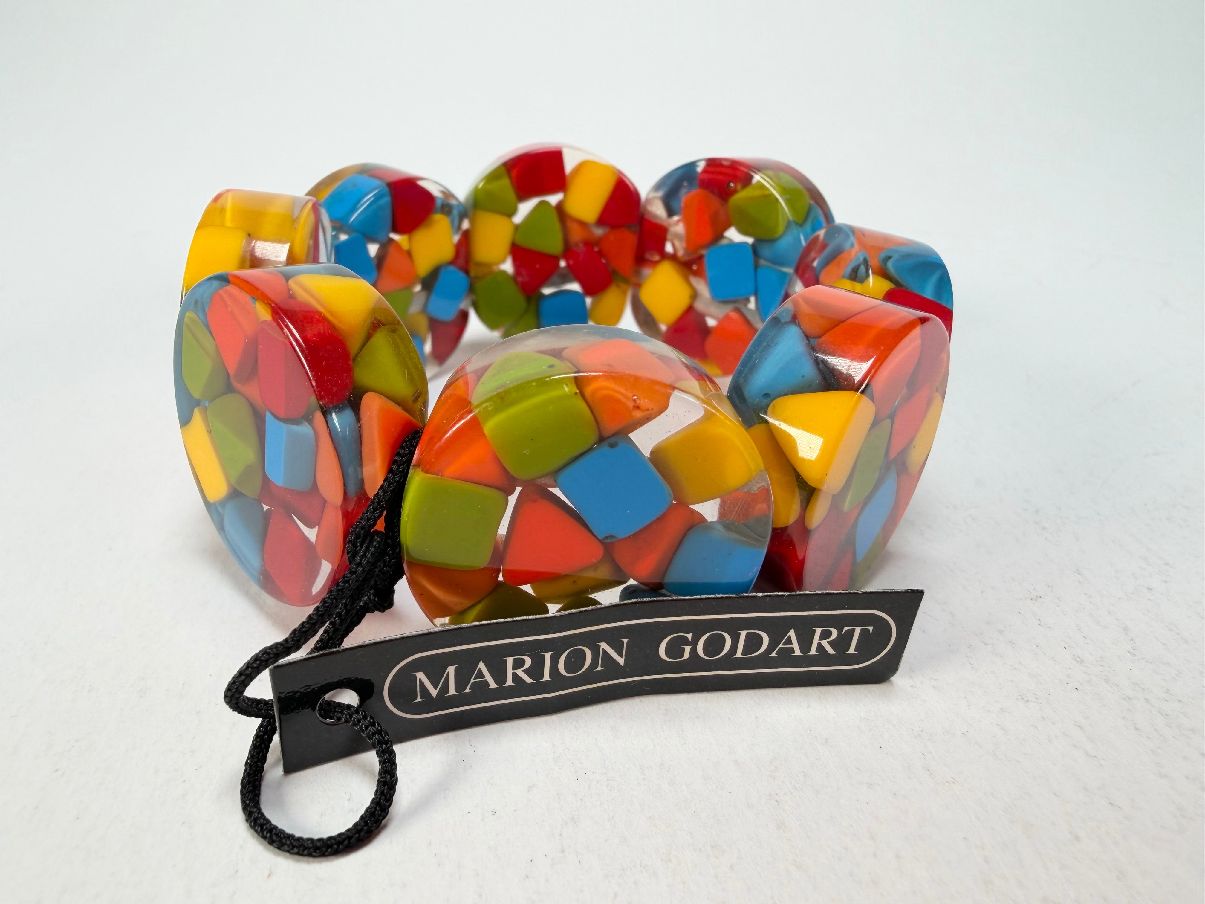 Marion Godart - Confetti "Cylindre" Summer Mix Elasticated Cylinder Resin Bracelet