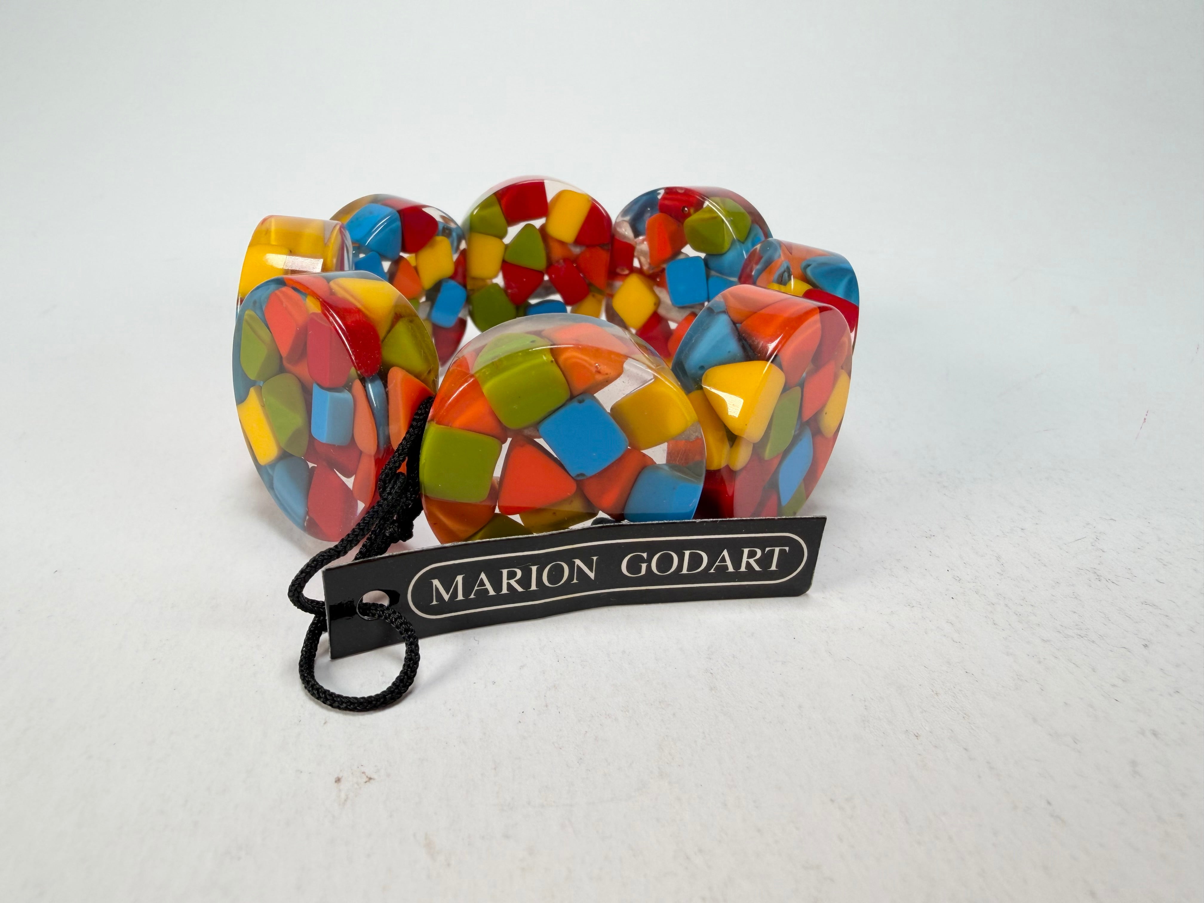Marion Godart - Confetti "Cylindre" Summer Mix Elasticated Cylinder Resin Bracelet