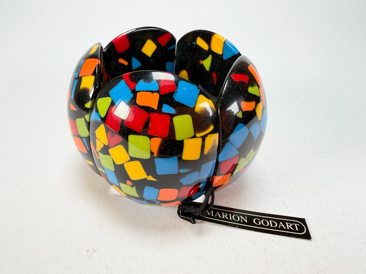 Marion Godart - Confetti "Cinq Pièces" Art-Deco Mix Elasticated Resin Bracelet