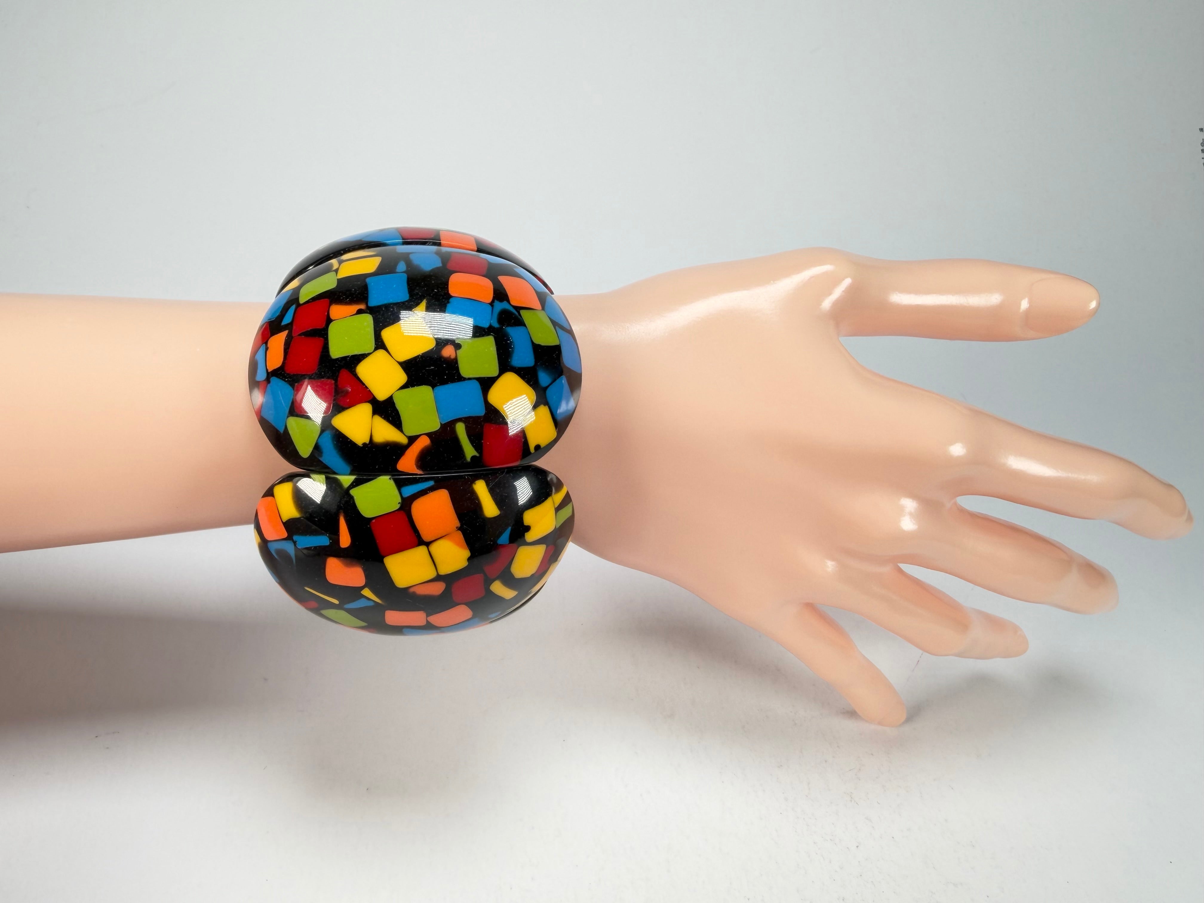 Marion Godart - Confetti "Cinq Pièces" Art-Deco Mix Elasticated Resin Bracelet
