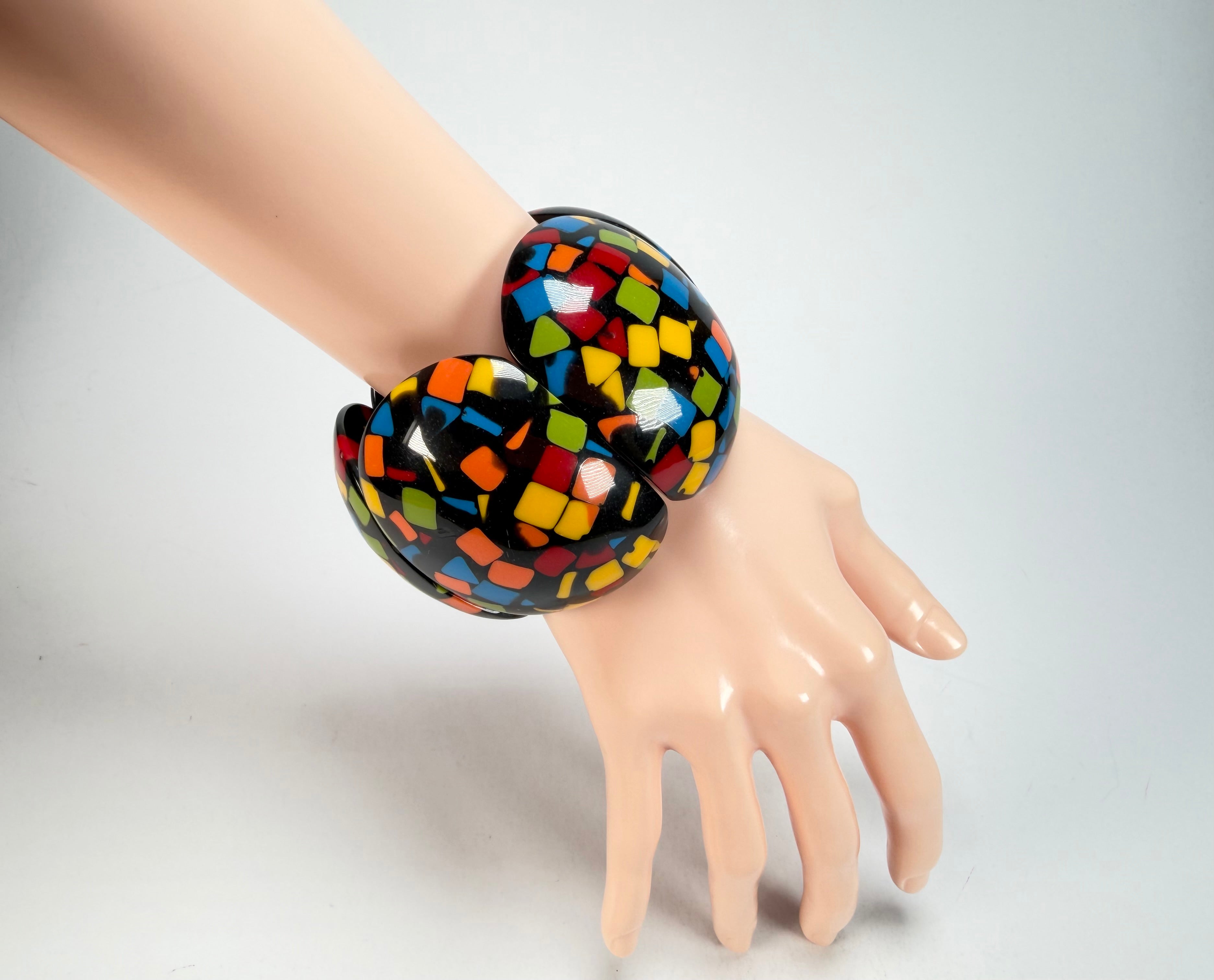 Marion Godart - Confetti "Cinq Pièces" Art-Deco Mix Elasticated Resin Bracelet