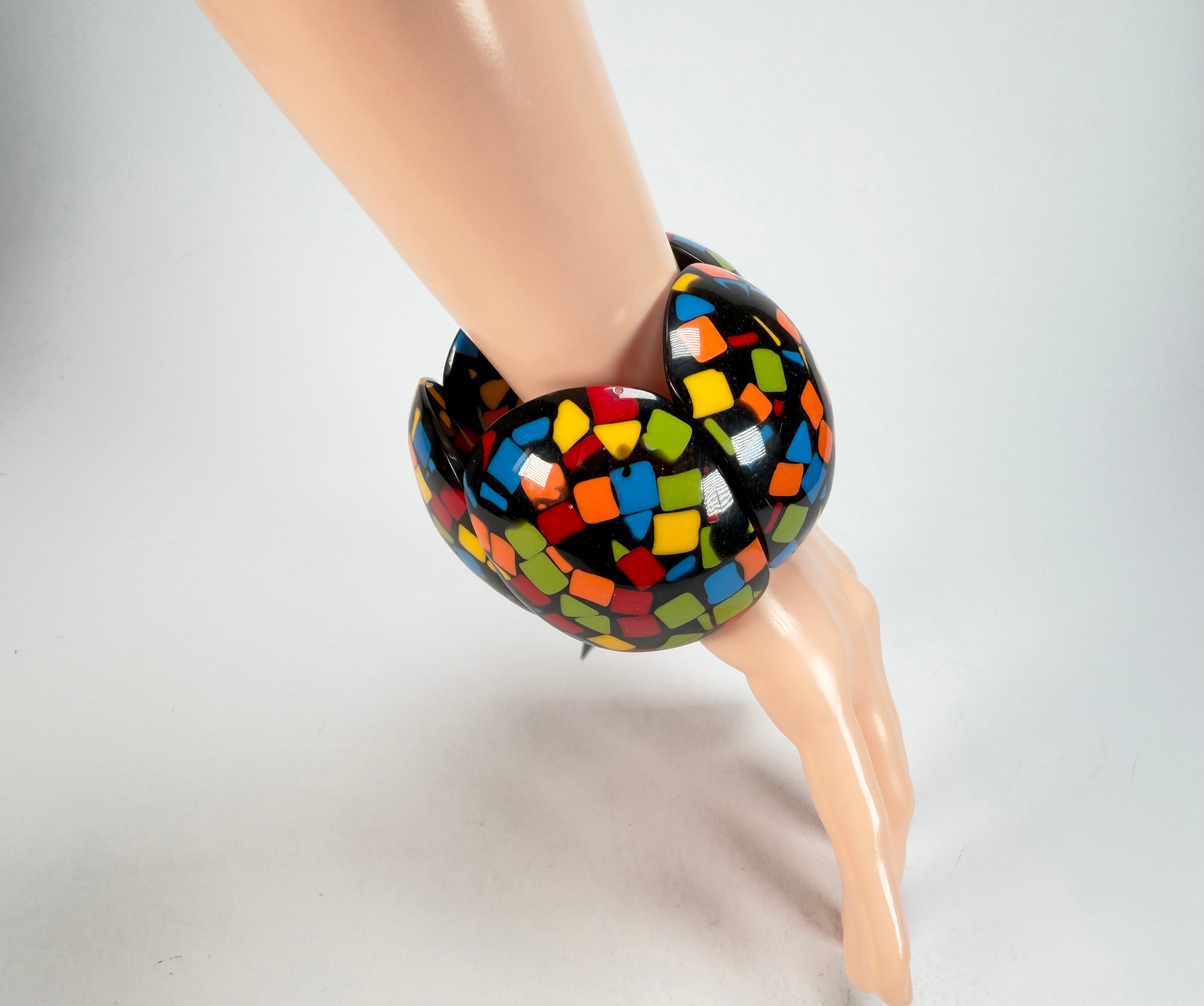 Marion Godart - Confetti "Cinq Pièces" Art-Deco Mix Elasticated Resin Bracelet