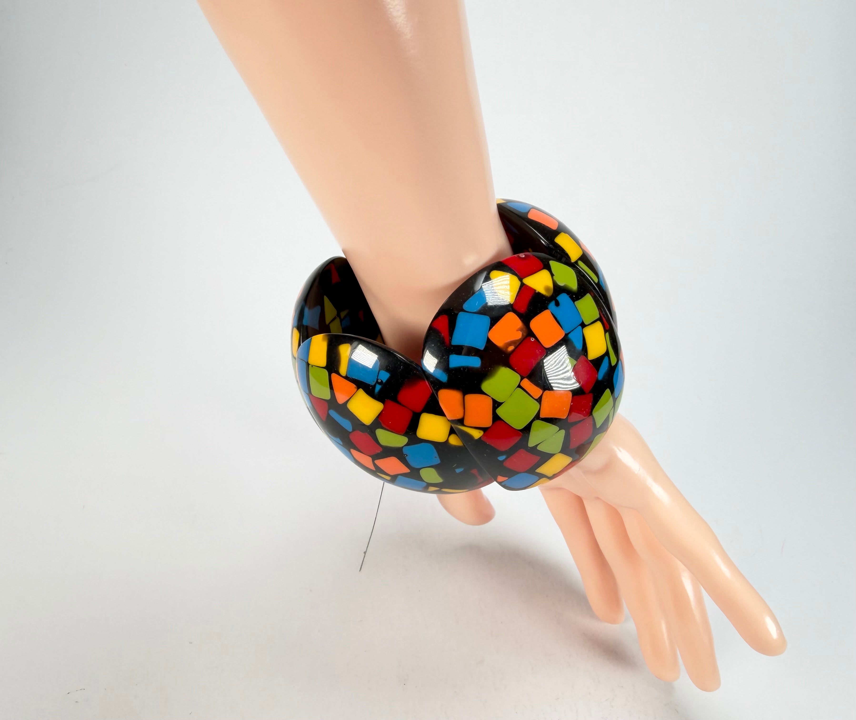 Marion Godart - Confetti "Cinq Pièces" Art-Deco Mix Elasticated Resin Bracelet