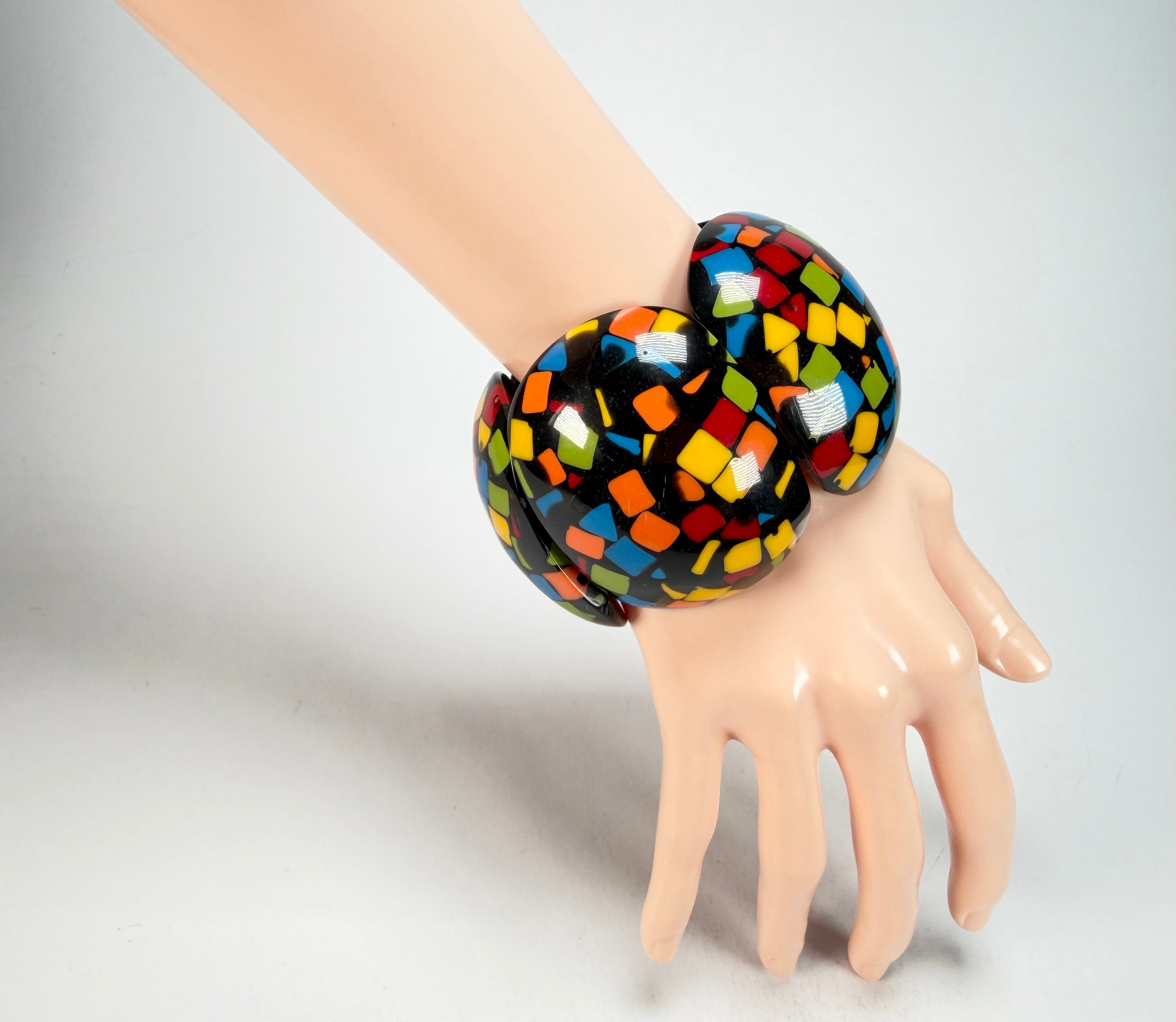 Marion Godart - Confetti "Cinq Pièces" Art-Deco Mix Elasticated Resin Bracelet
