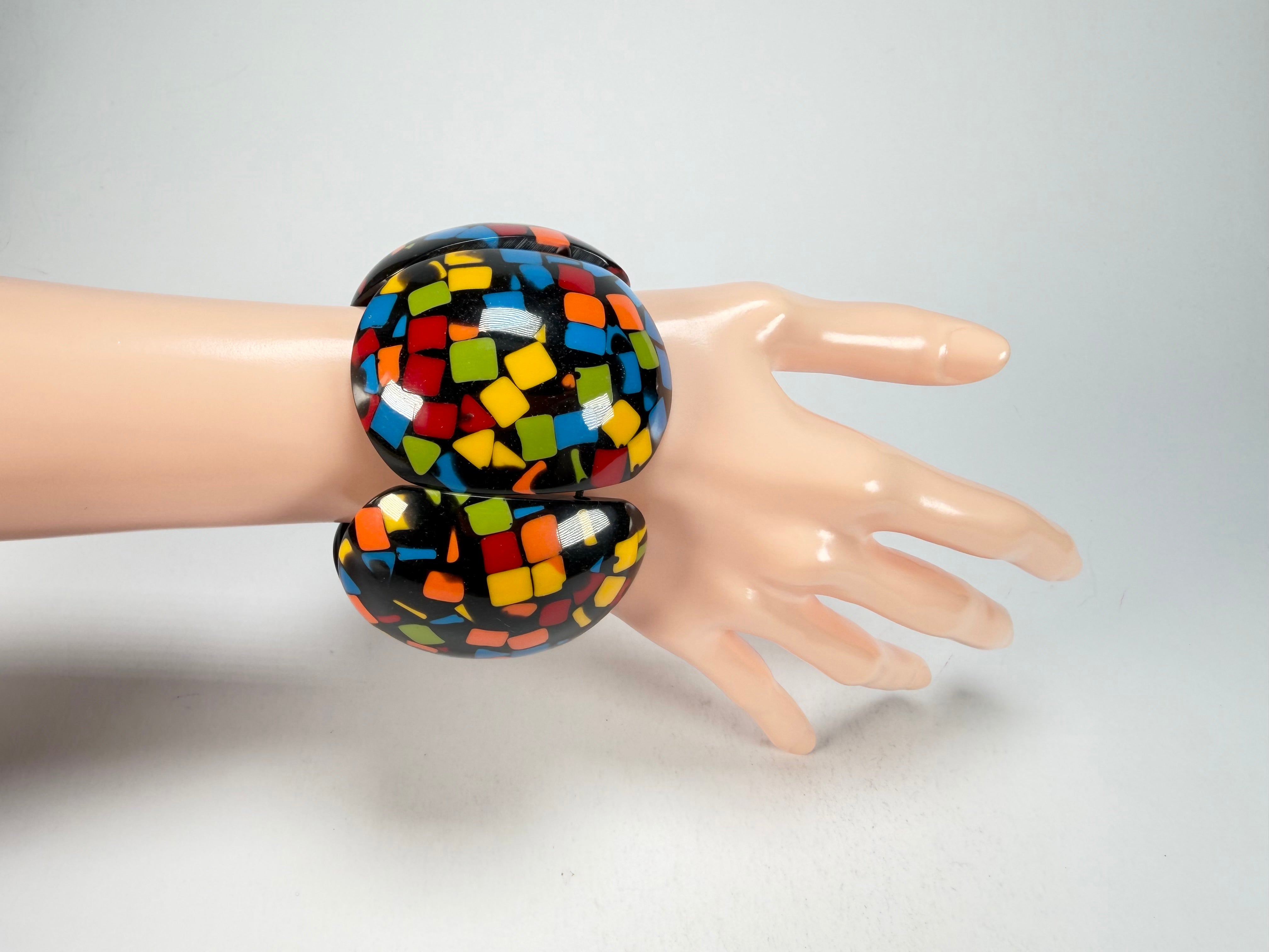 Marion Godart - Confetti "Cinq Pièces" Art-Deco Mix Elasticated Resin Bracelet