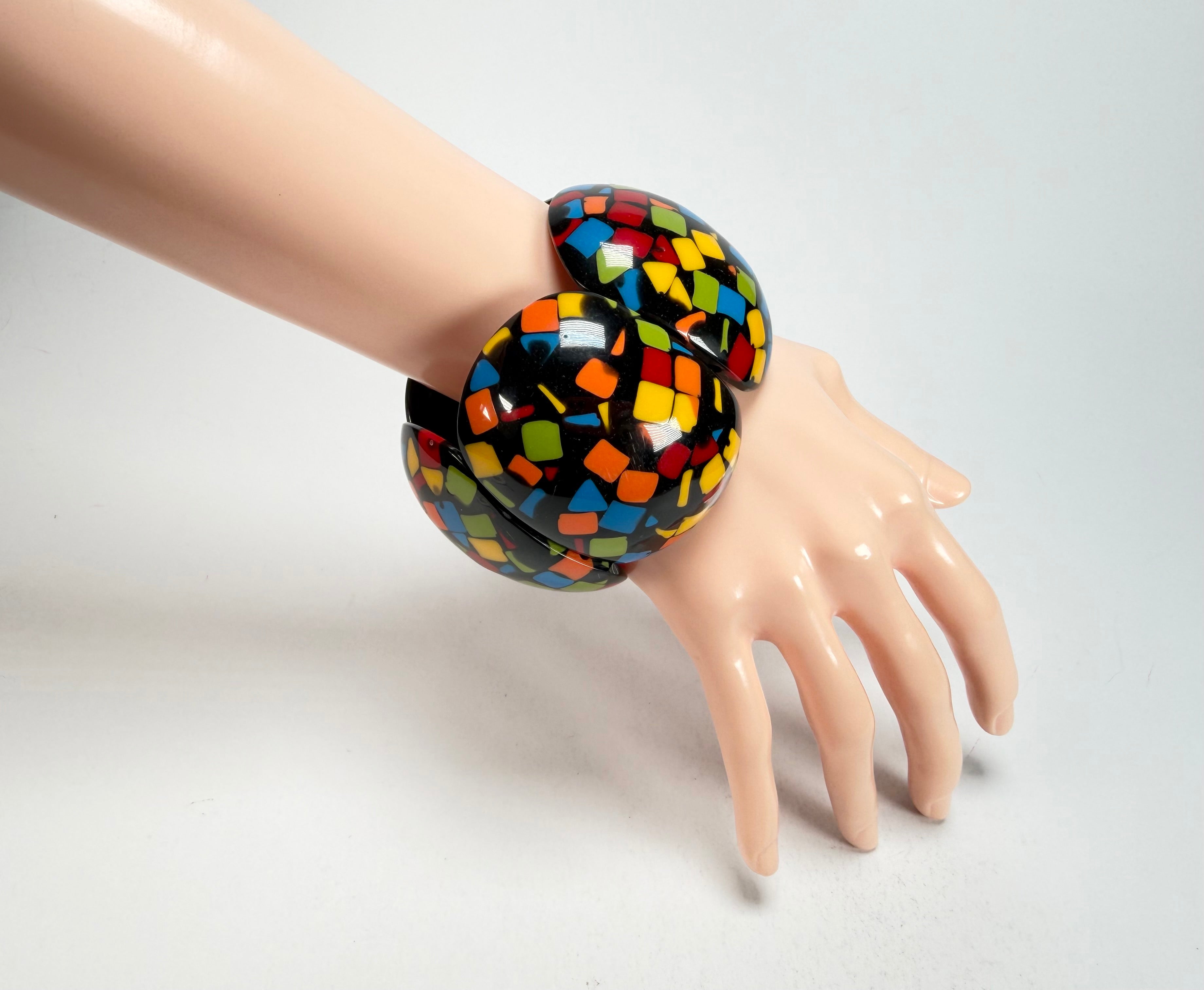 Marion Godart - Confetti "Cinq Pièces" Art-Deco Mix Elasticated Resin Bracelet