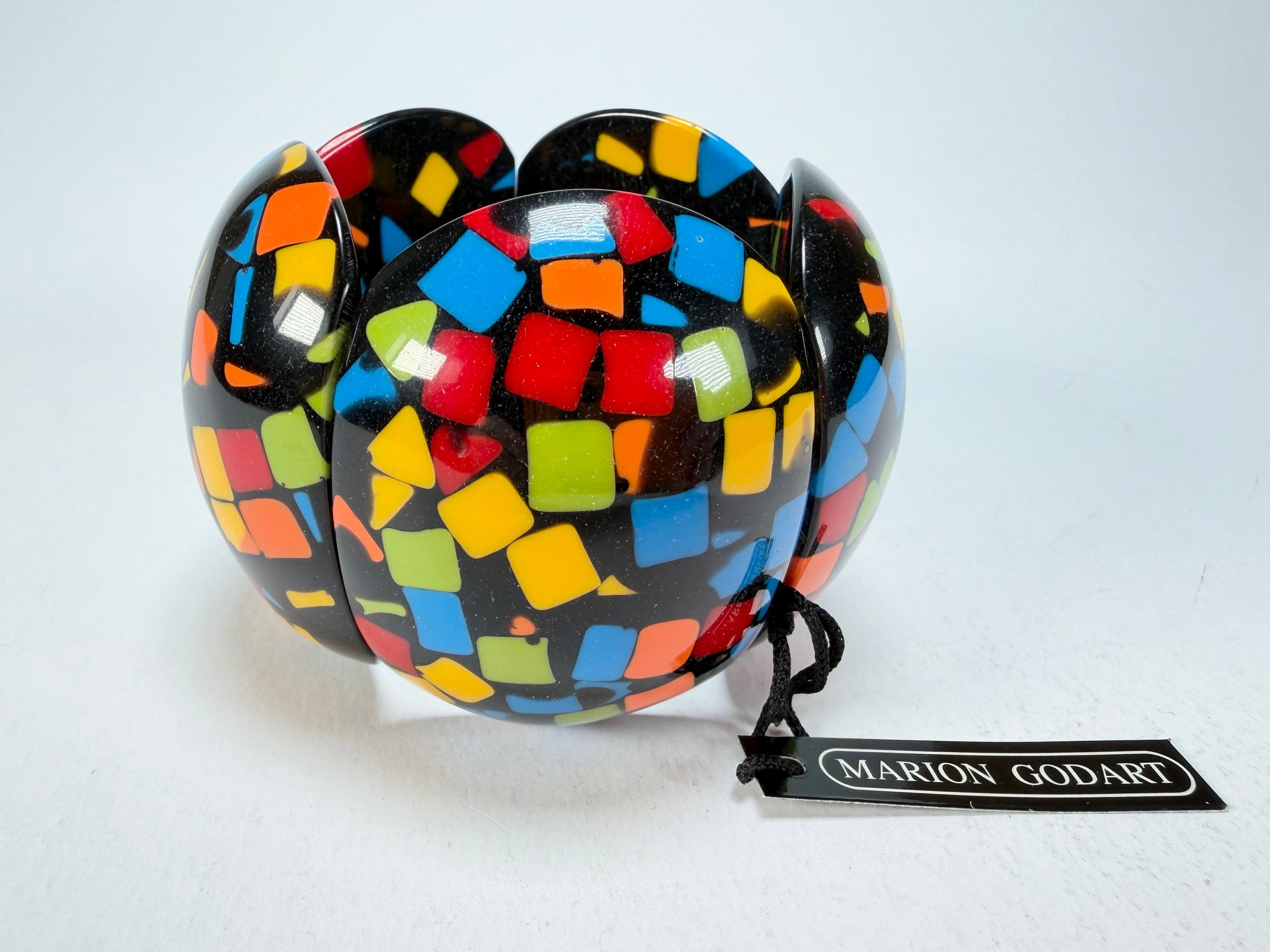 Marion Godart - Confetti "Cinq Pièces" Art-Deco Mix Elasticated Resin Bracelet