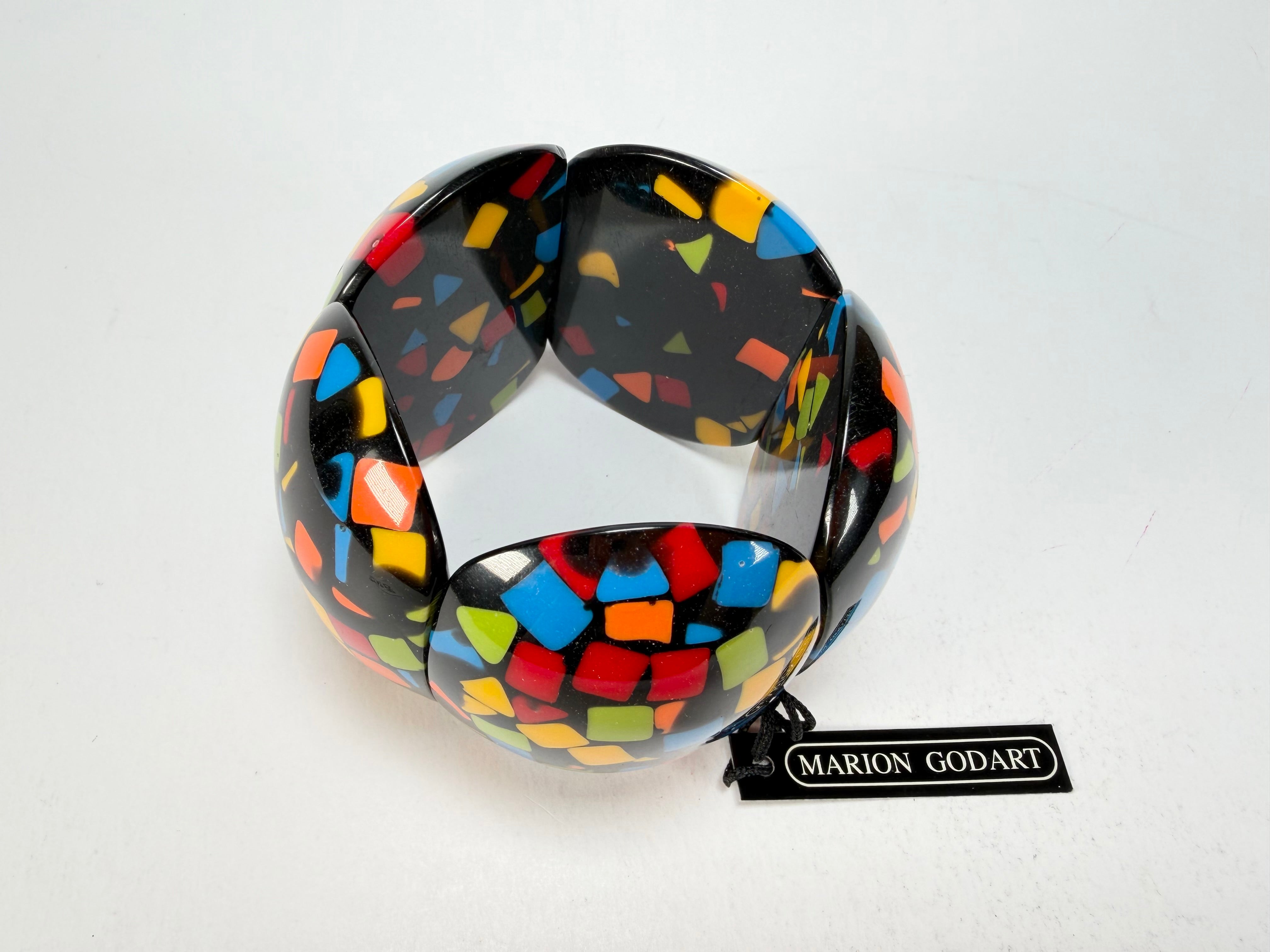 Marion Godart - Confetti "Cinq Pièces" Art-Deco Mix Elasticated Resin Bracelet