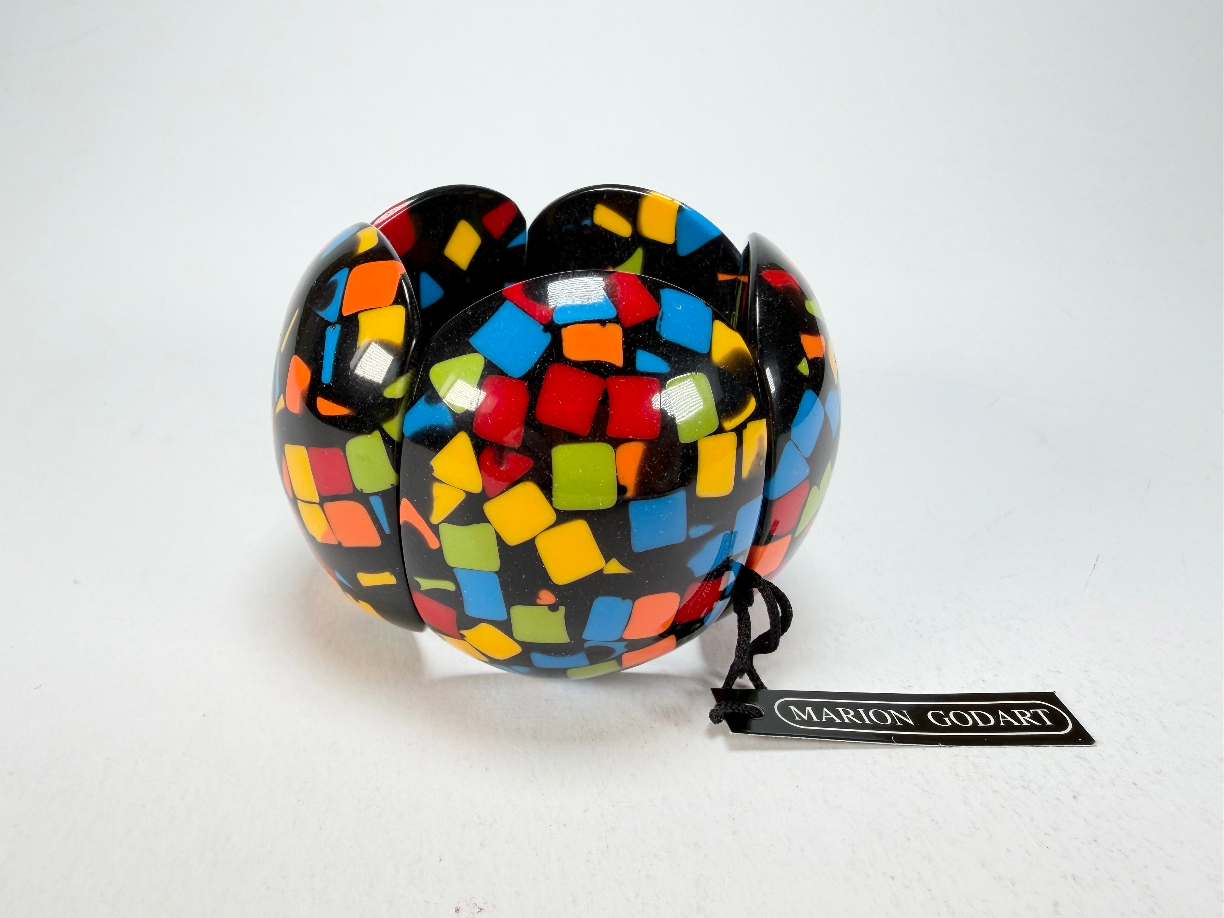 Marion Godart - Confetti "Cinq Pièces" Art-Deco Mix Elasticated Resin Bracelet