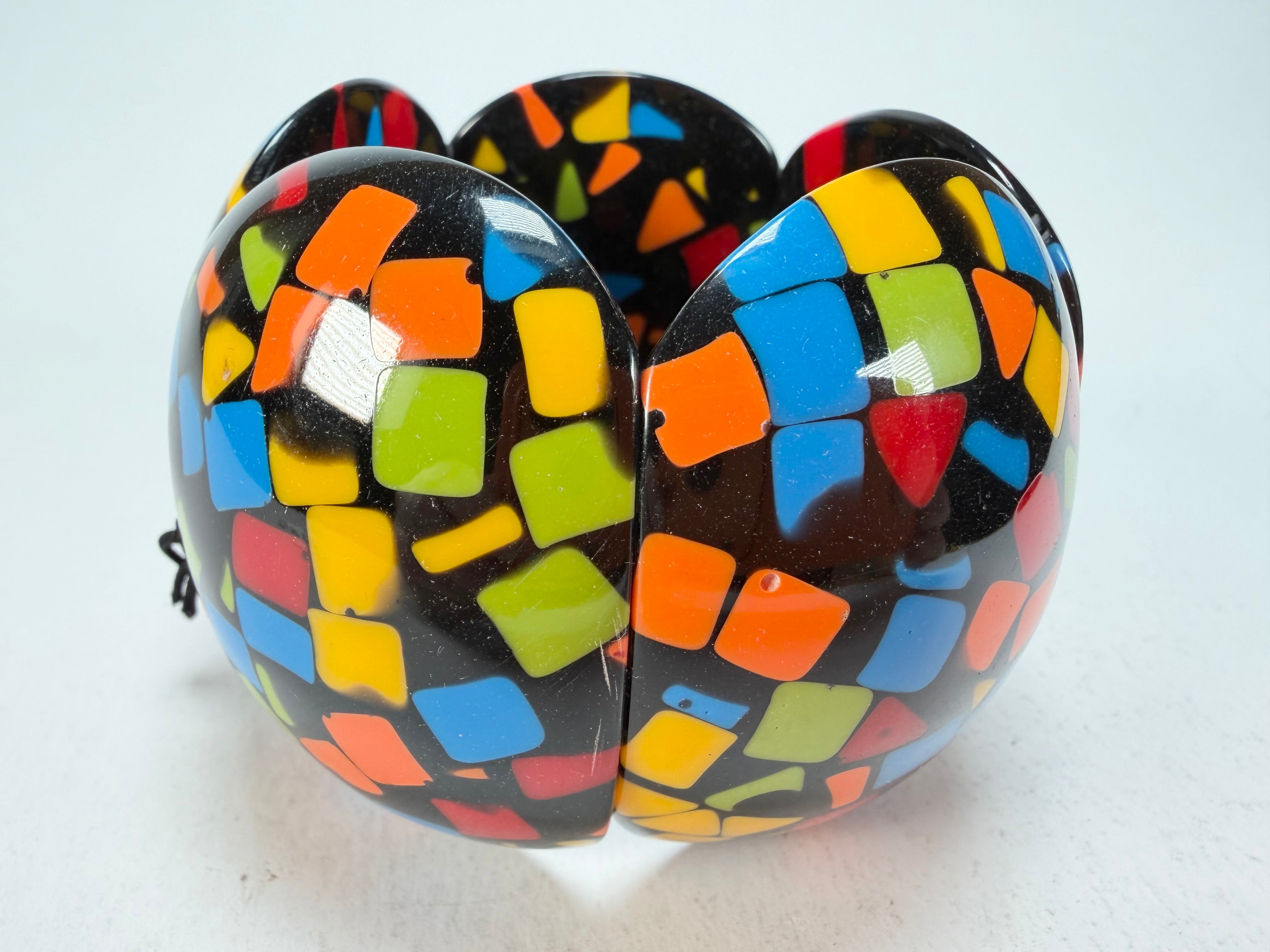 Marion Godart - Confetti "Cinq Pièces" Art-Deco Mix Elasticated Resin Bracelet