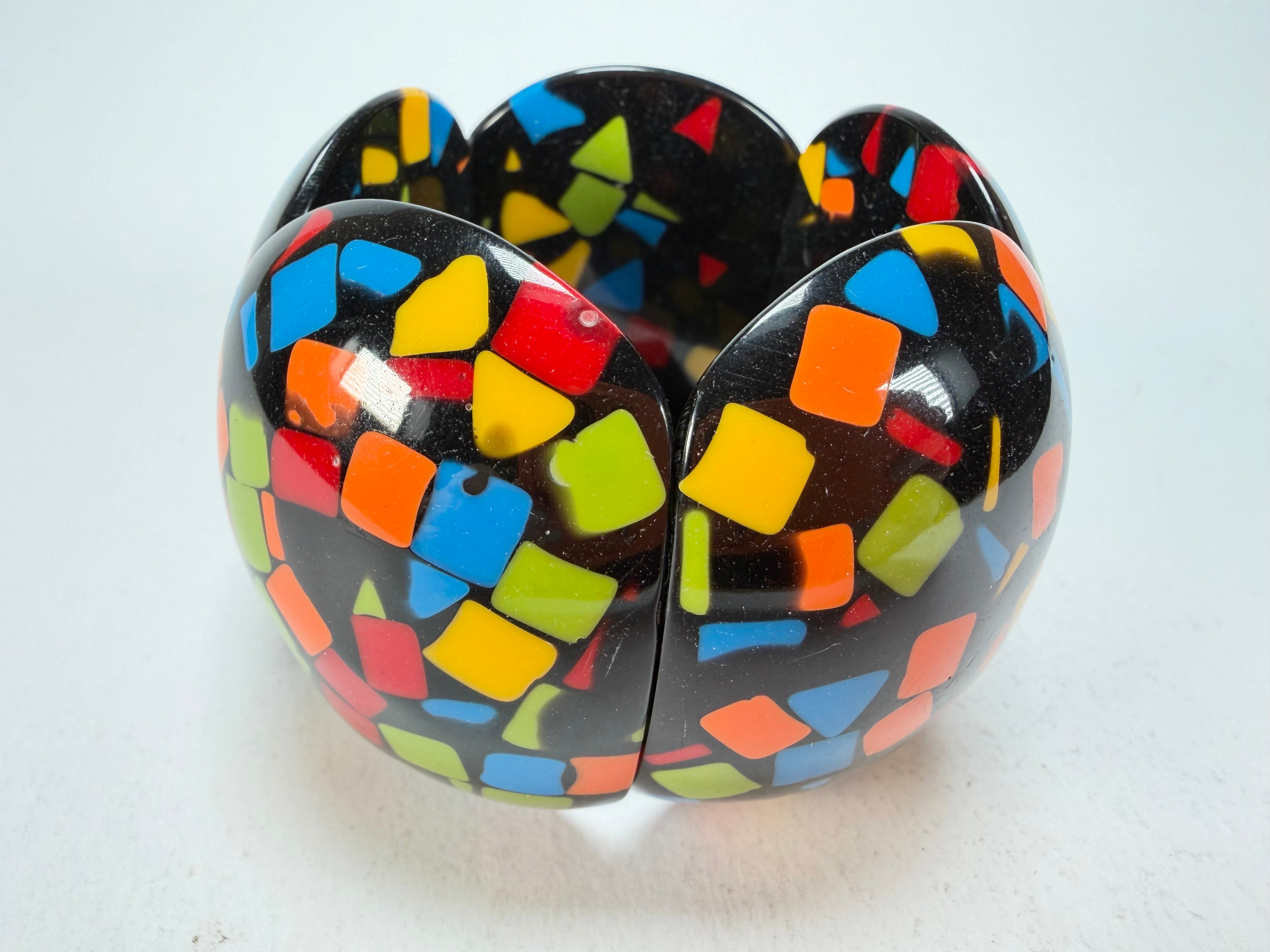 Marion Godart - Confetti "Cinq Pièces" Art-Deco Mix Elasticated Resin Bracelet