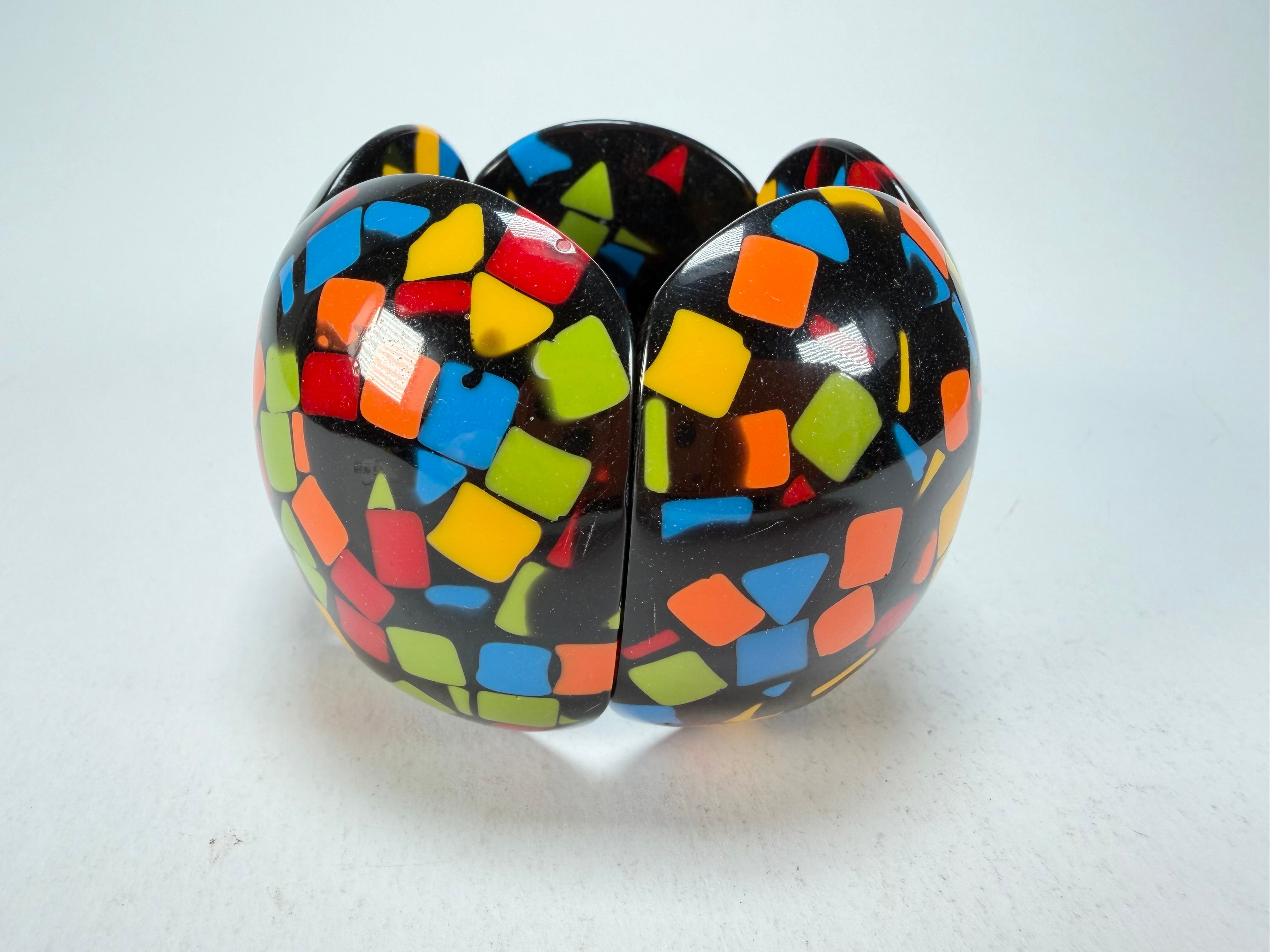 Marion Godart - Confetti "Cinq Pièces" Art-Deco Mix Elasticated Resin Bracelet