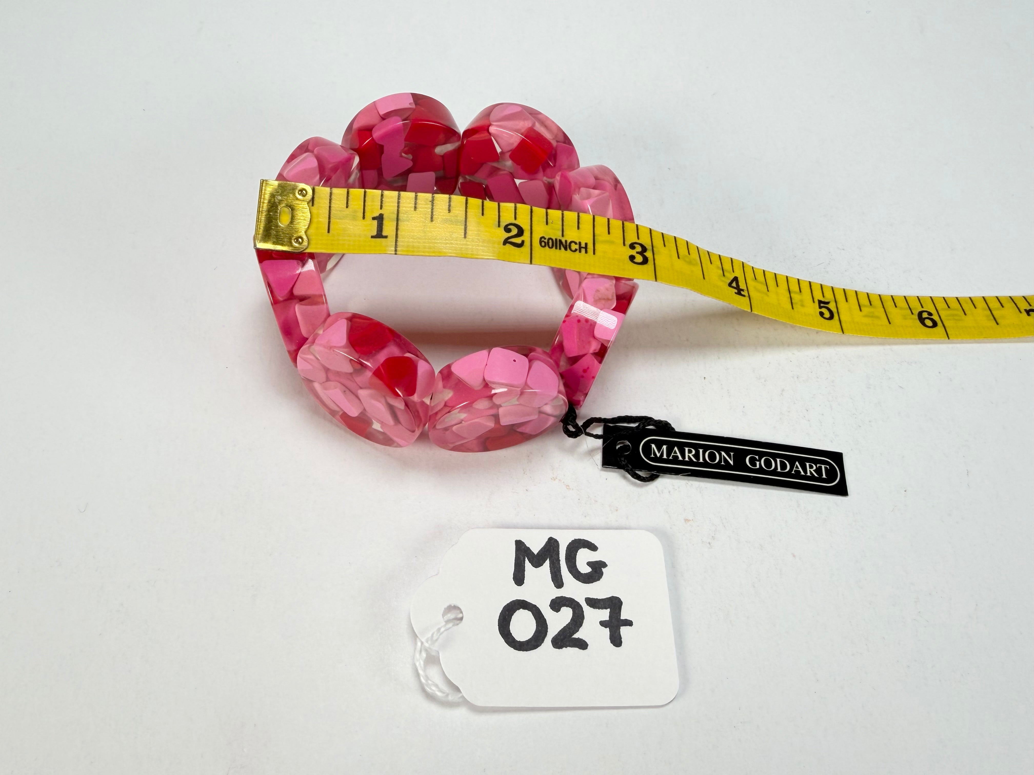 Marion Godart - Confetti "Cylindre" Pink Mix Elasticated Cylinder Resin Bracelet