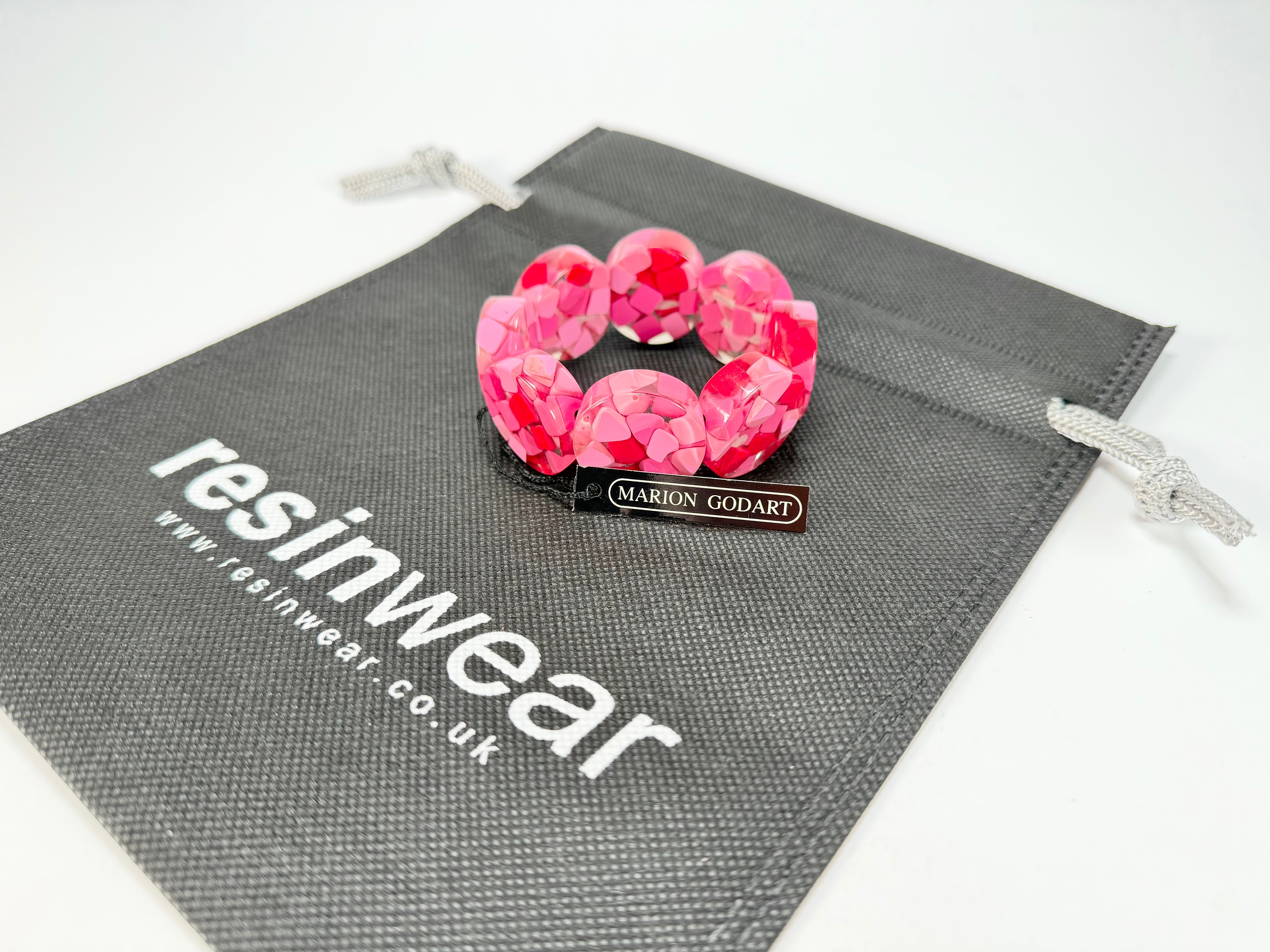 Marion Godart - Confetti "Cylindre" Pink Mix Elasticated Cylinder Resin Bracelet