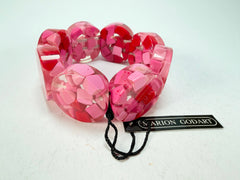 Marion Godart - Confetti "Cylindre" Pink Mix Elasticated Cylinder Resin Bracelet