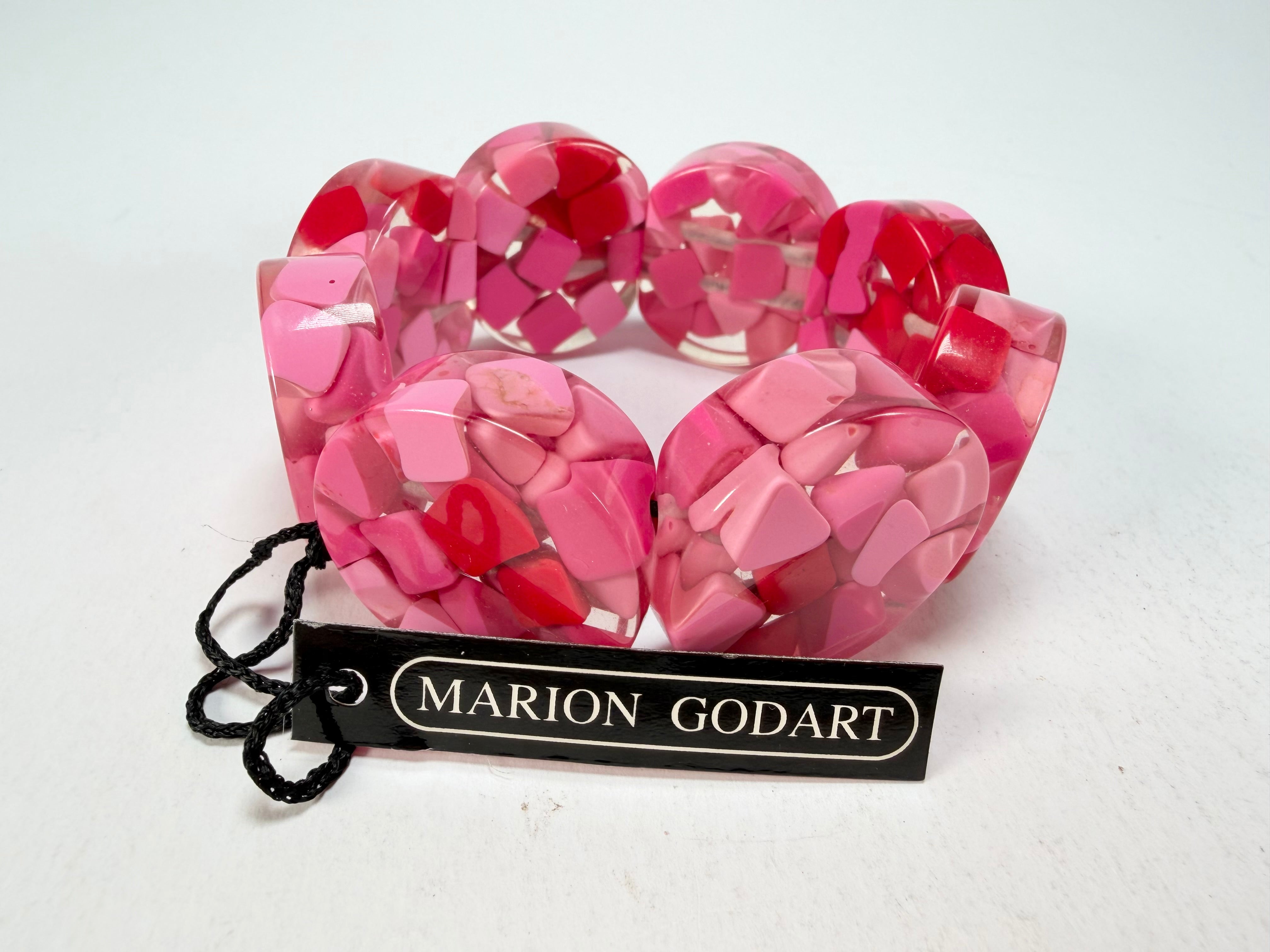 Marion Godart - Confetti "Cylindre" Pink Mix Elasticated Cylinder Resin Bracelet