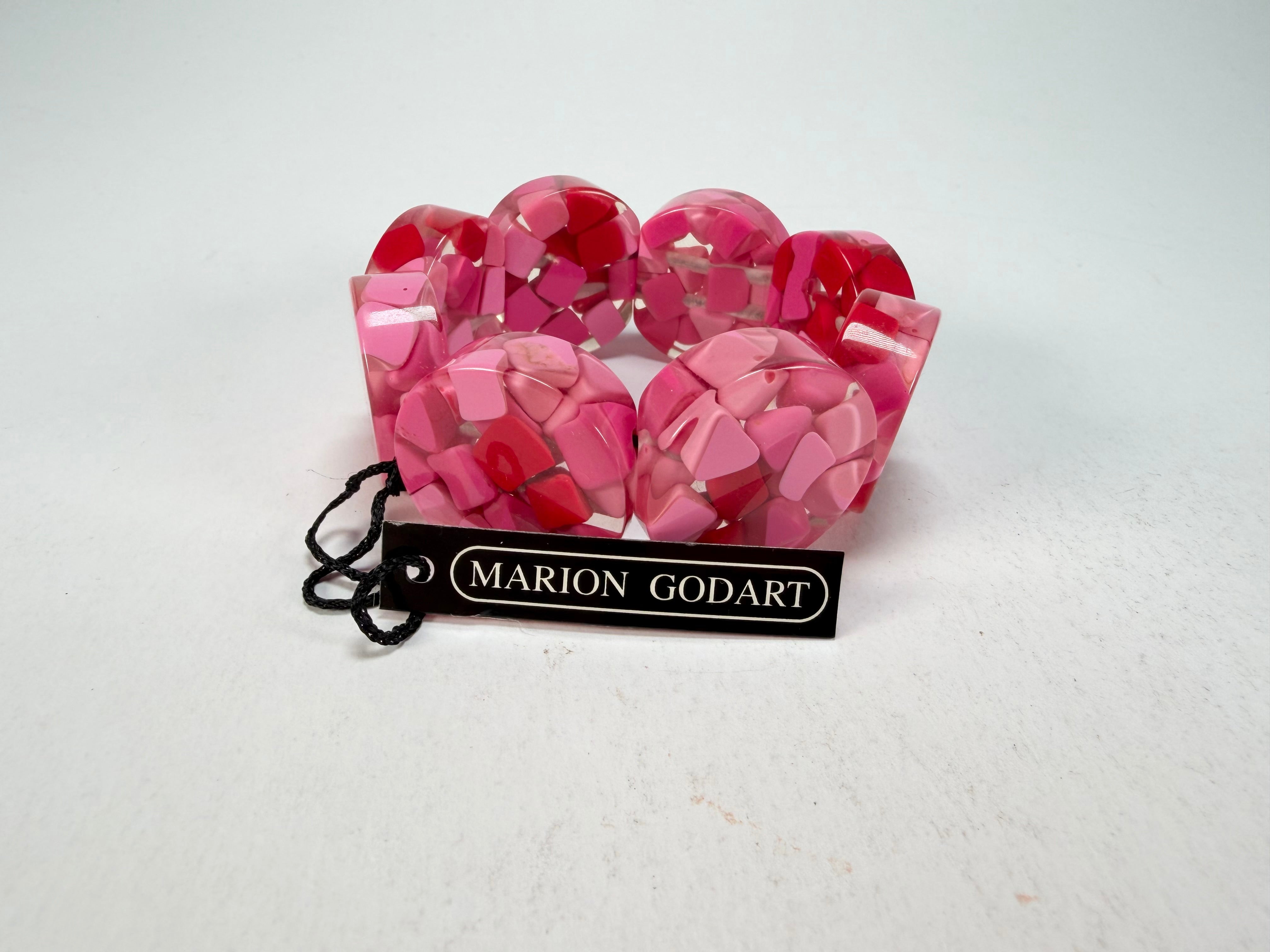 Marion Godart - Confetti "Cylindre" Pink Mix Elasticated Cylinder Resin Bracelet