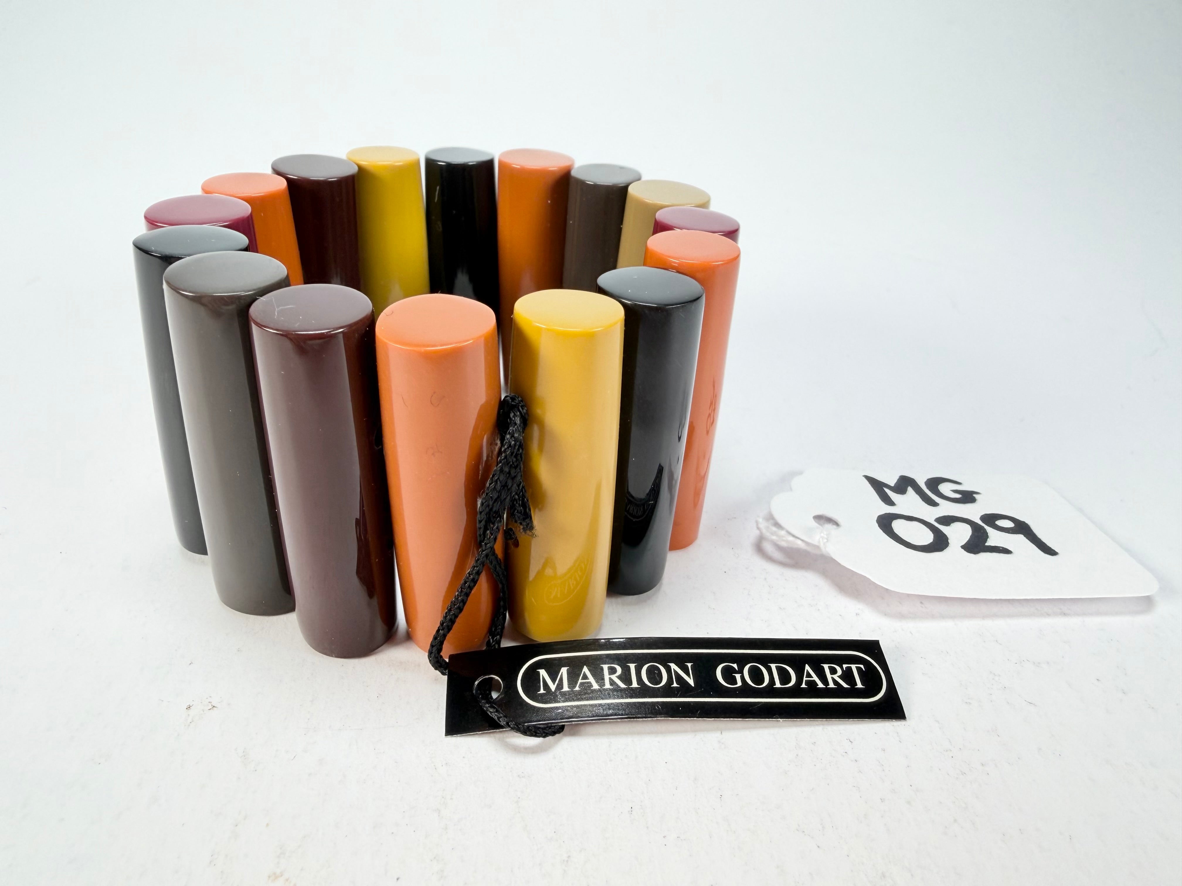 Marion Godart - Natural "Pièces De Crayon" Soft Tone Mix Elasticated Resin Bracelet