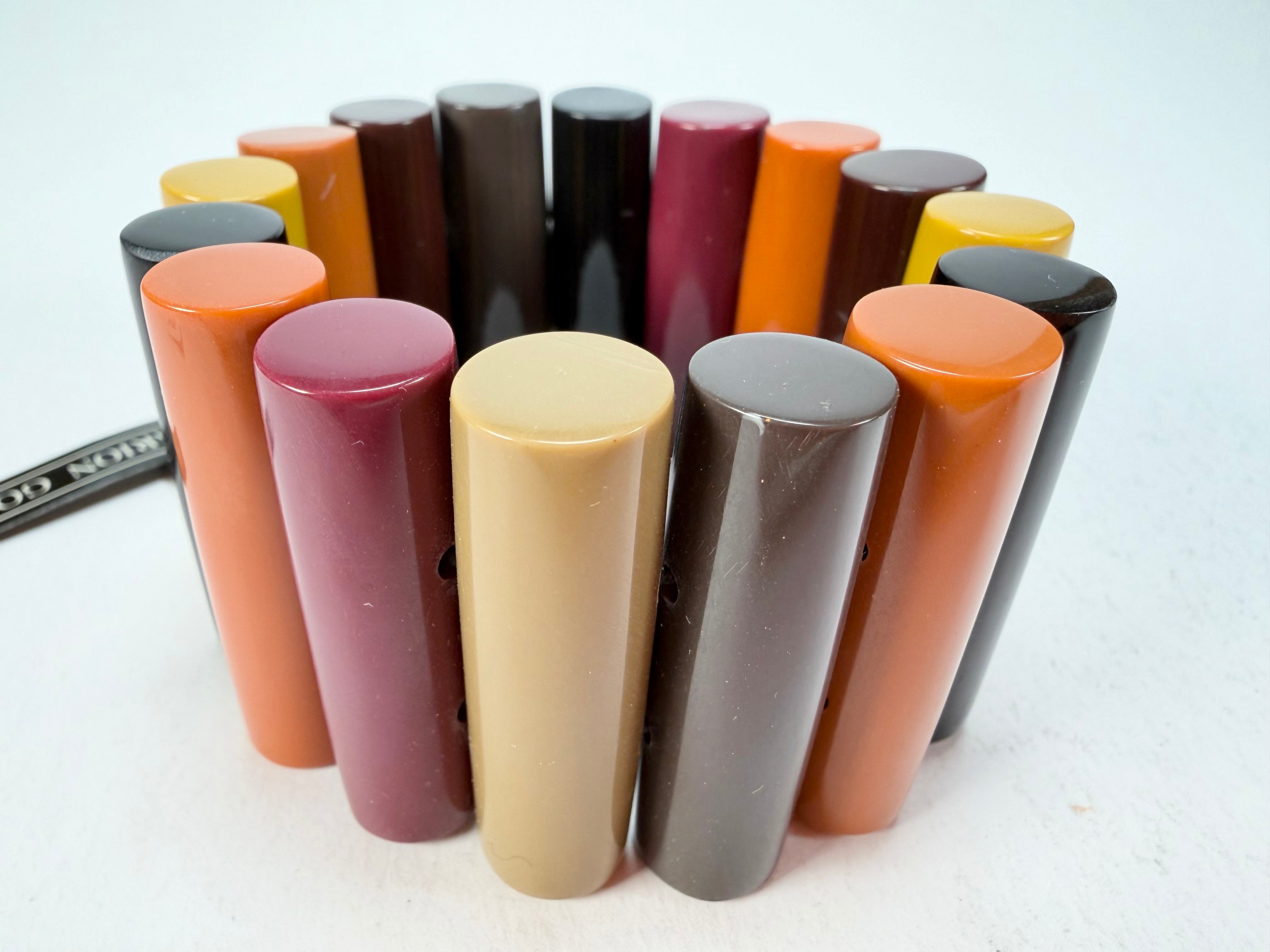 Marion Godart - Natural "Pièces De Crayon" Soft Tone Mix Elasticated Resin Bracelet