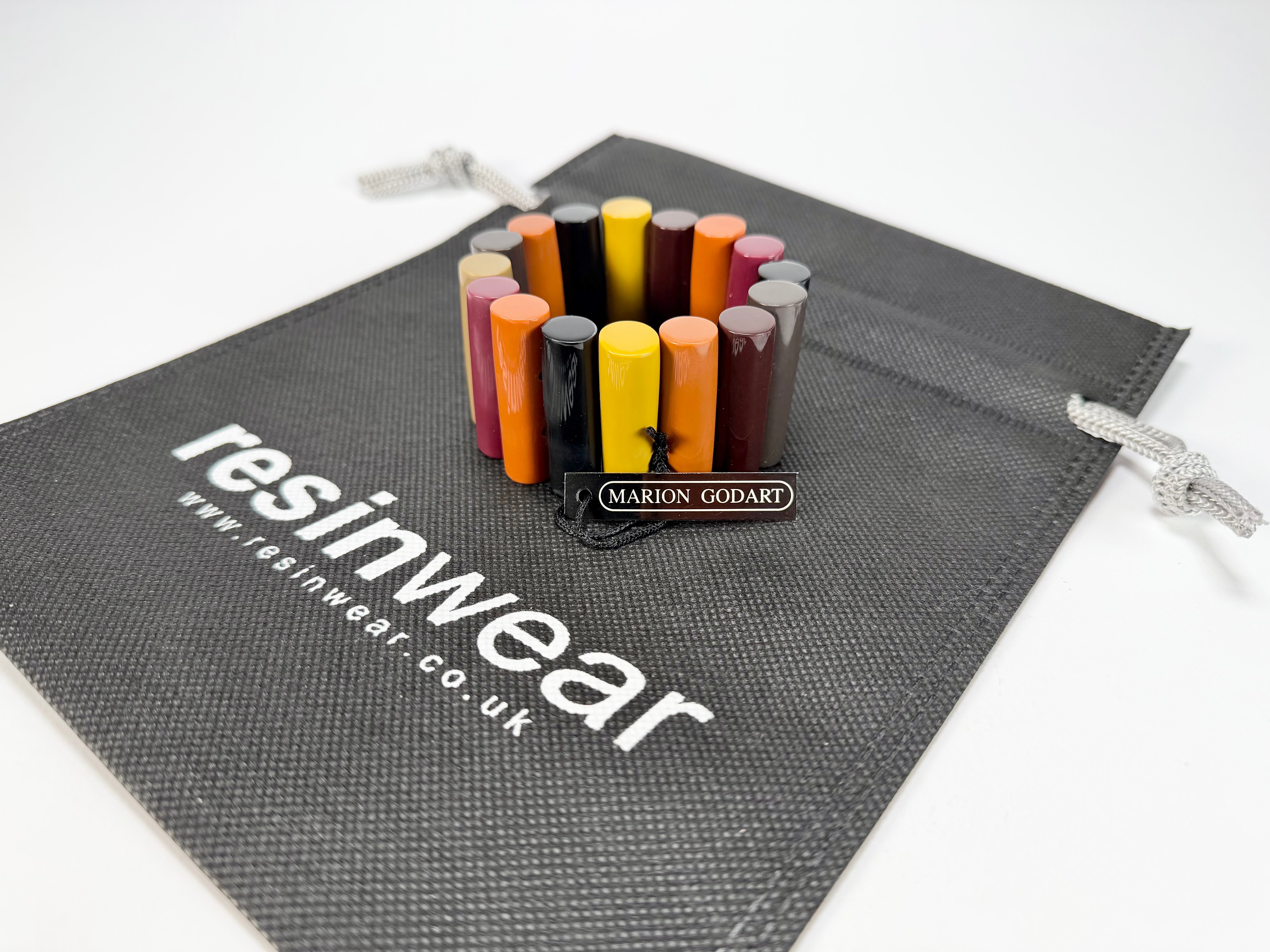 Marion Godart - Natural "Pièces De Crayon" Soft Tone Mix Elasticated Resin Bracelet