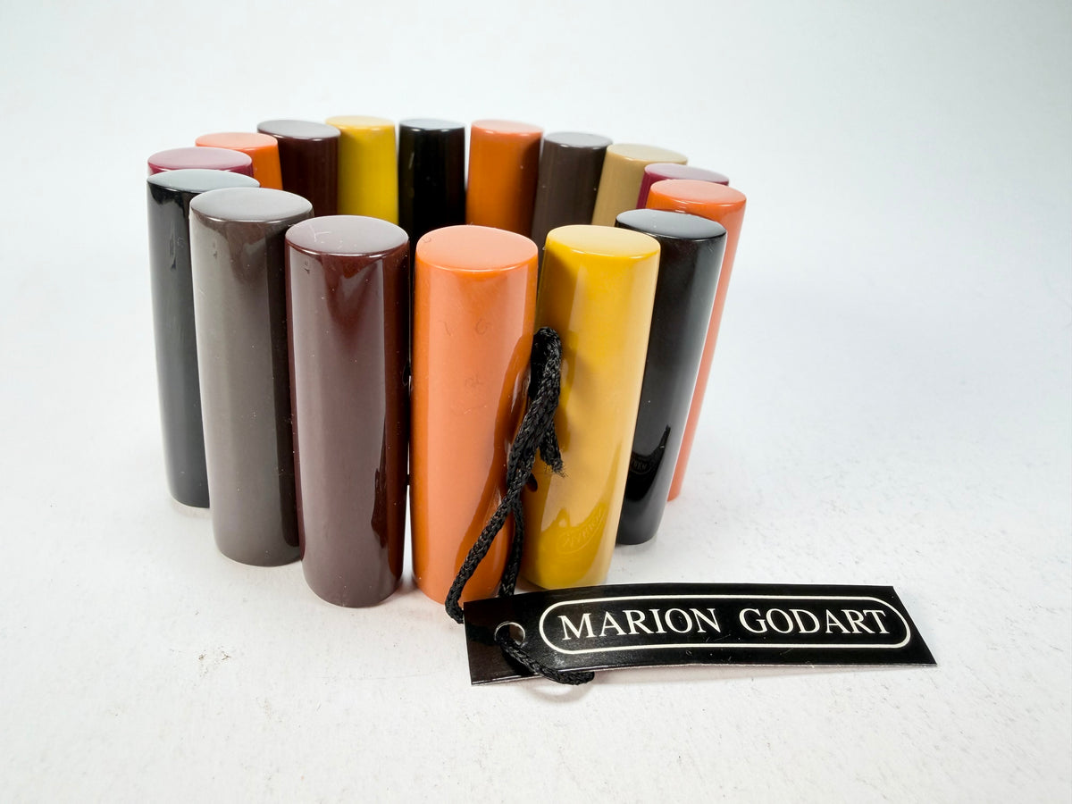 Marion Godart - Natural "Pièces De Crayon" Soft Tone Mix Elasticated Resin Bracelet
