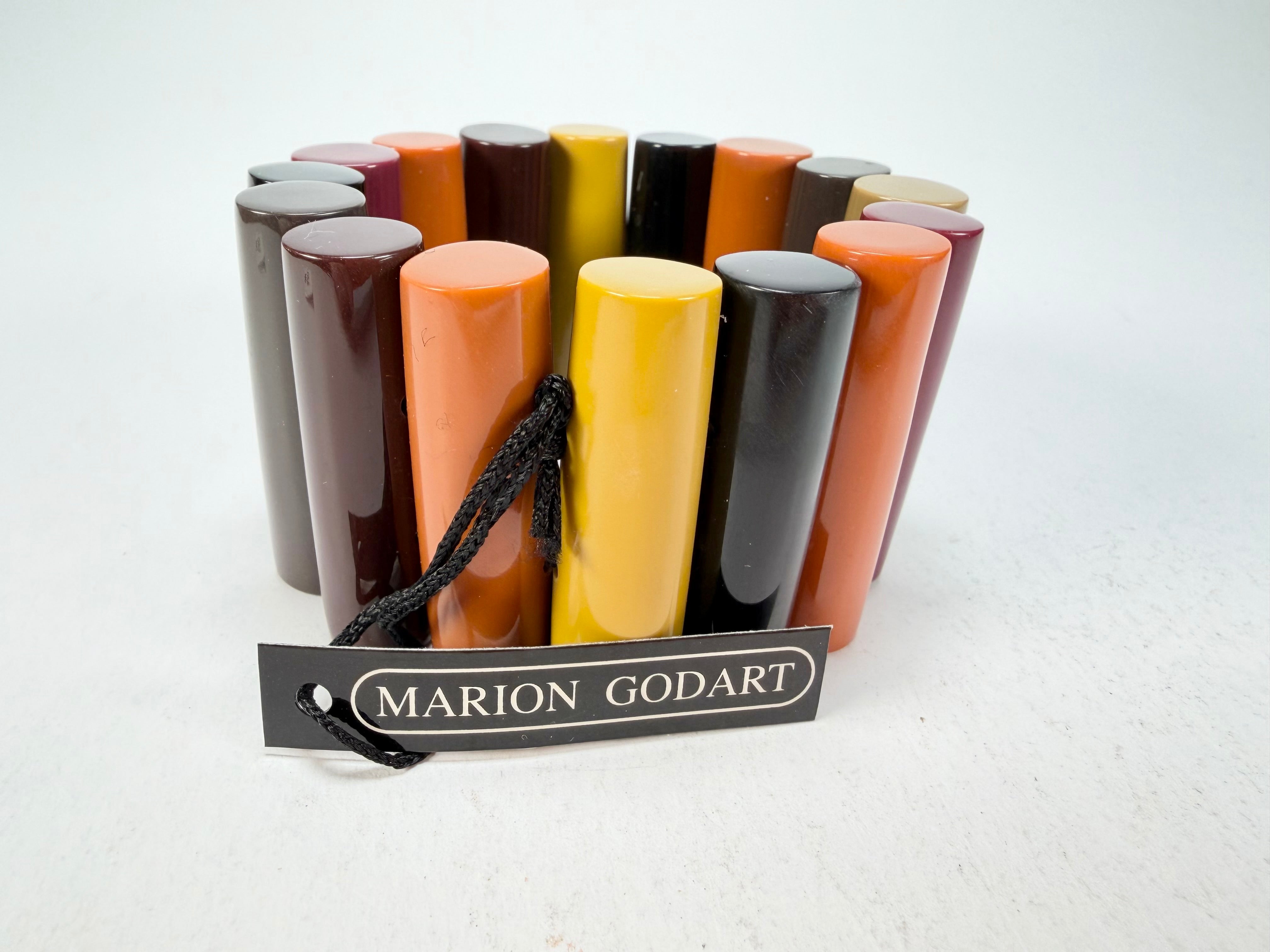 Marion Godart - Natural "Pièces De Crayon" Soft Tone Mix Elasticated Resin Bracelet