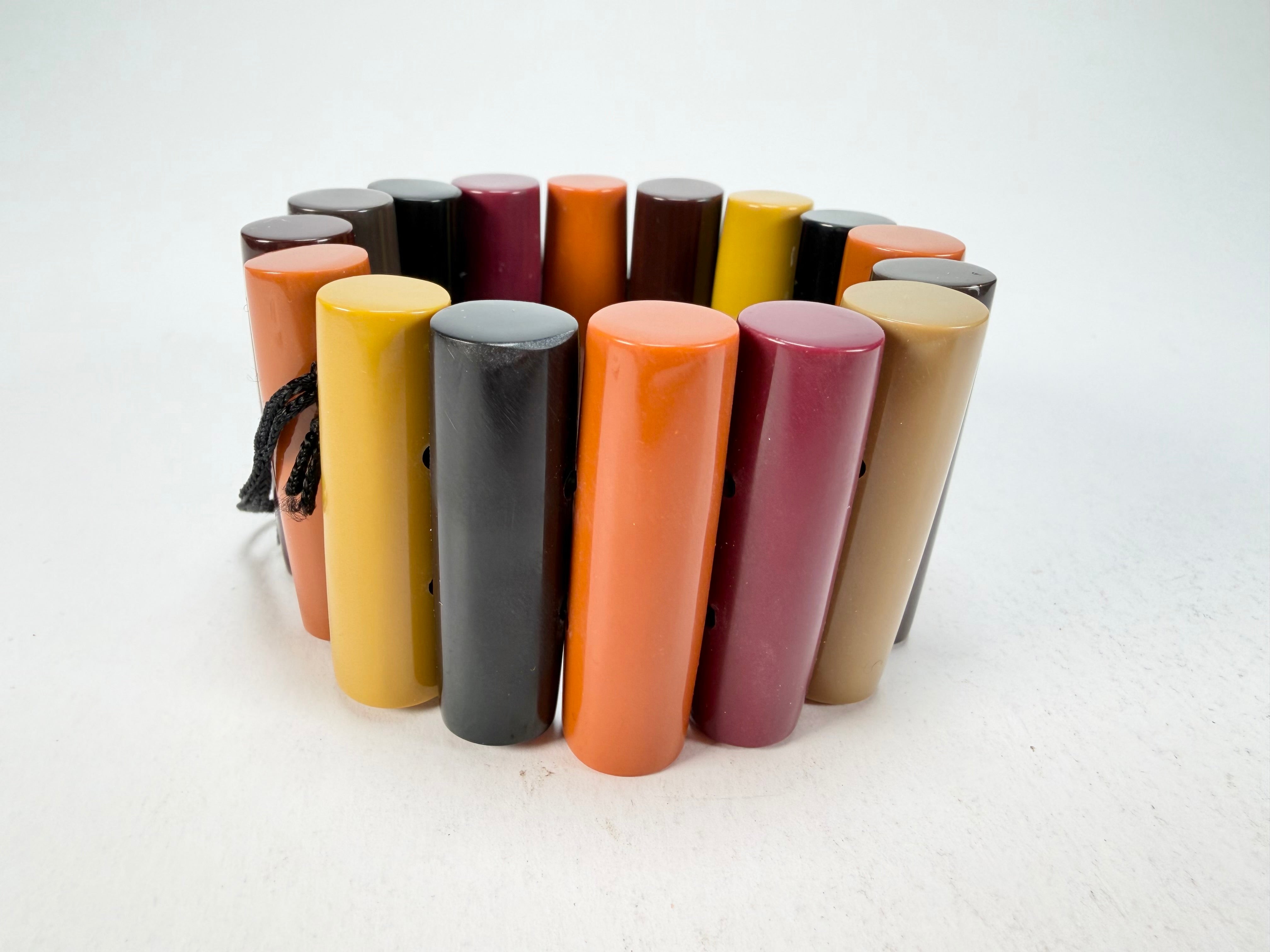 Marion Godart - Natural "Pièces De Crayon" Soft Tone Mix Elasticated Resin Bracelet