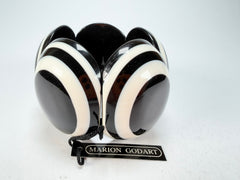 Marion Godart - Monochrome "Cinq pièces" Black & White Elasticated Resin Bracelet