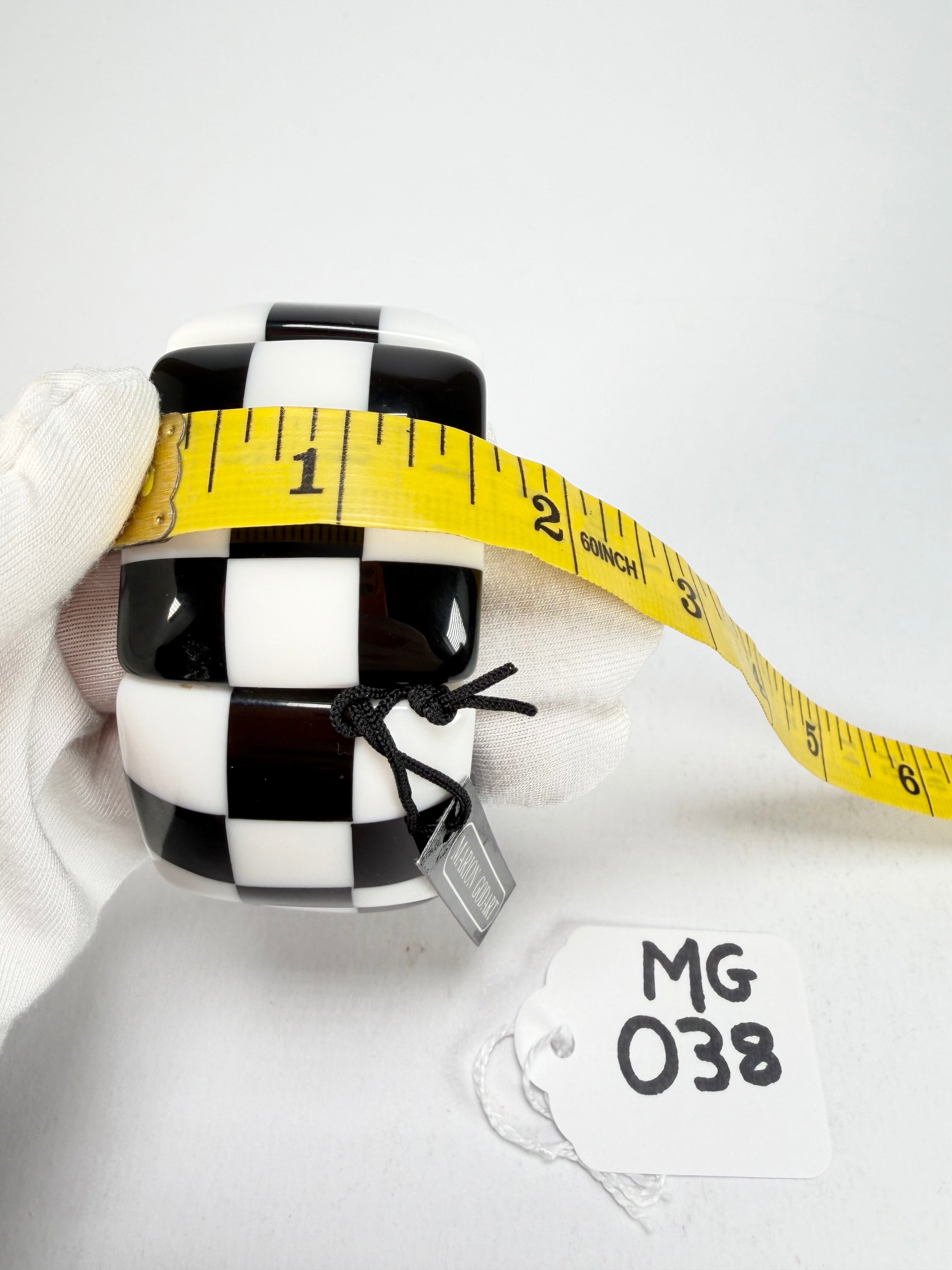 Marion Godart - Monochrome "Echiquier" Black & White Elasticated Resin Bracelet