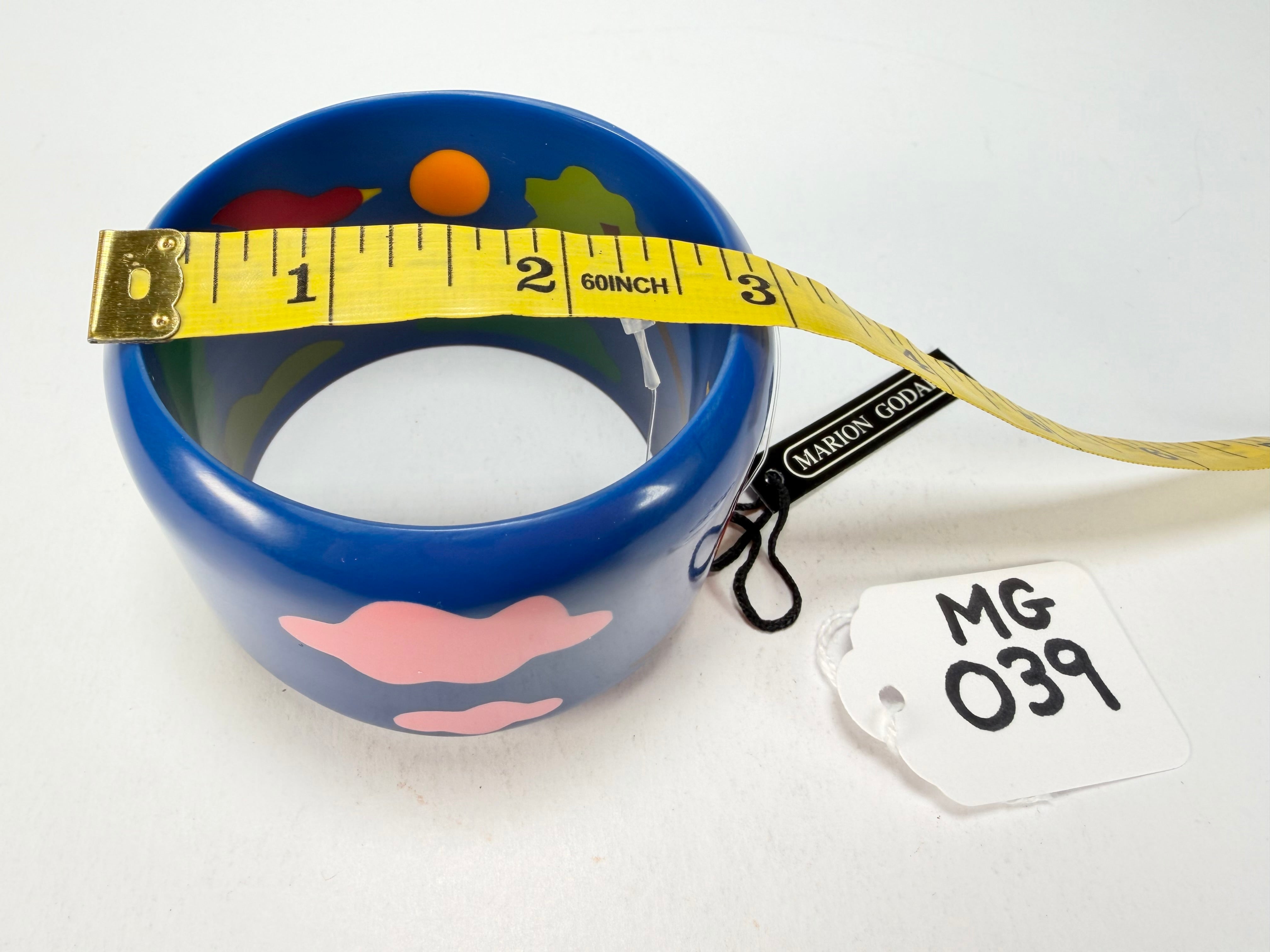 Marion Godart - Natural "Jeune" Blue Solid Round 5cm Bangle