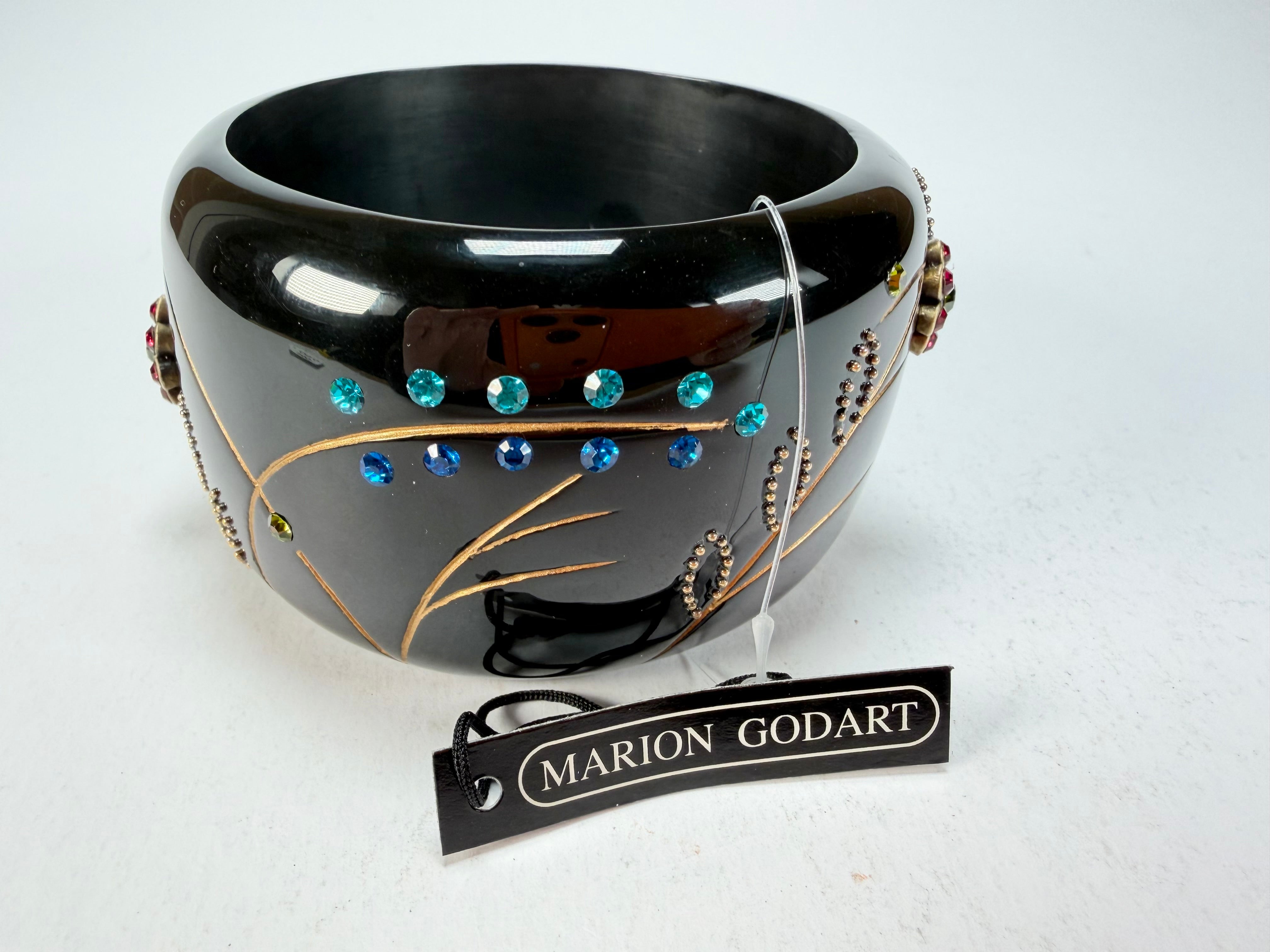 Marion Godart - Natural "Joyaux De La Nature" Black Solid Round 5cm Bangle