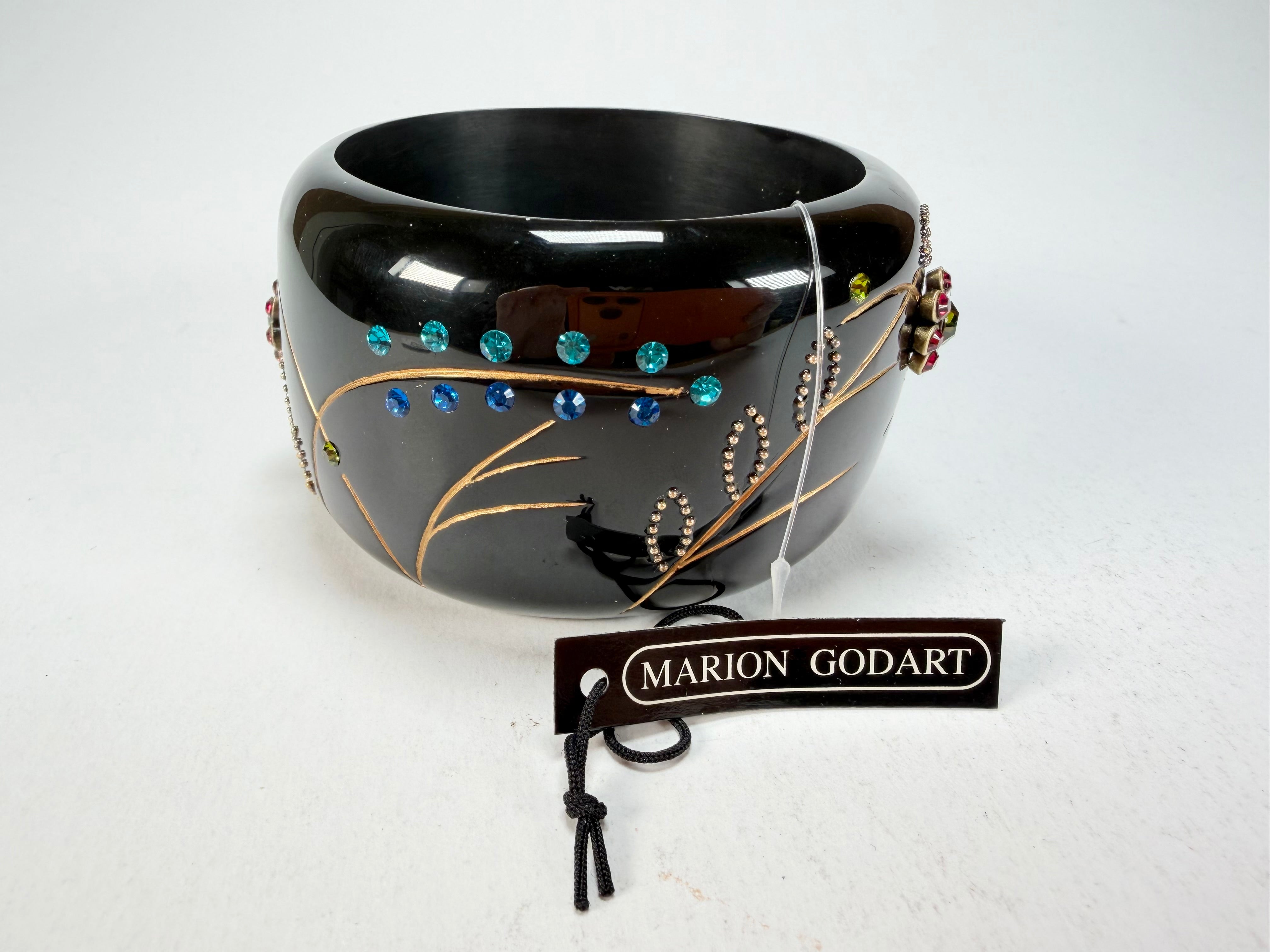 Marion Godart - Natural "Joyaux De La Nature" Black Solid Round 5cm Bangle