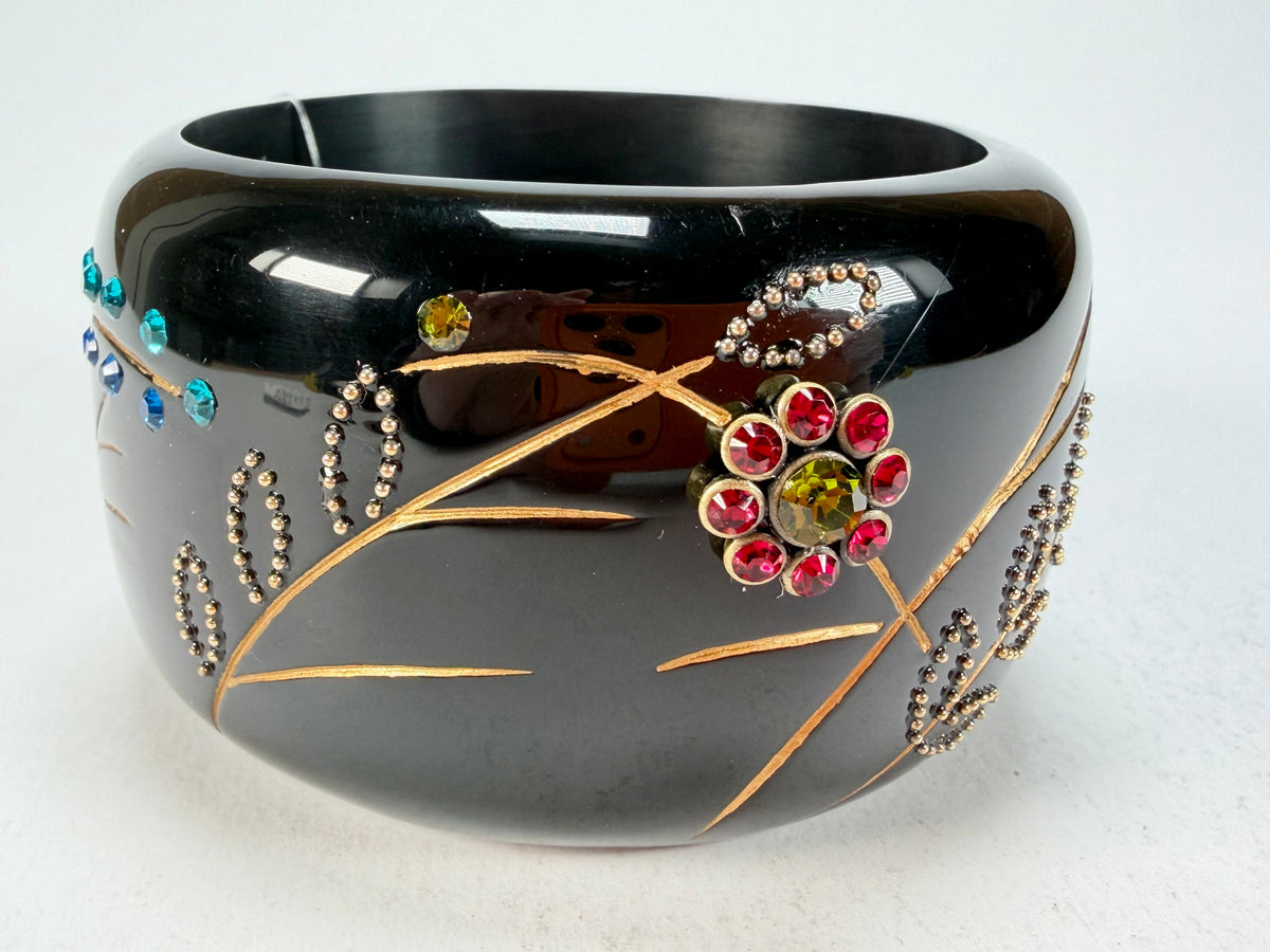 Marion Godart - Natural "Joyaux De La Nature" Black Solid Round 5cm Bangle