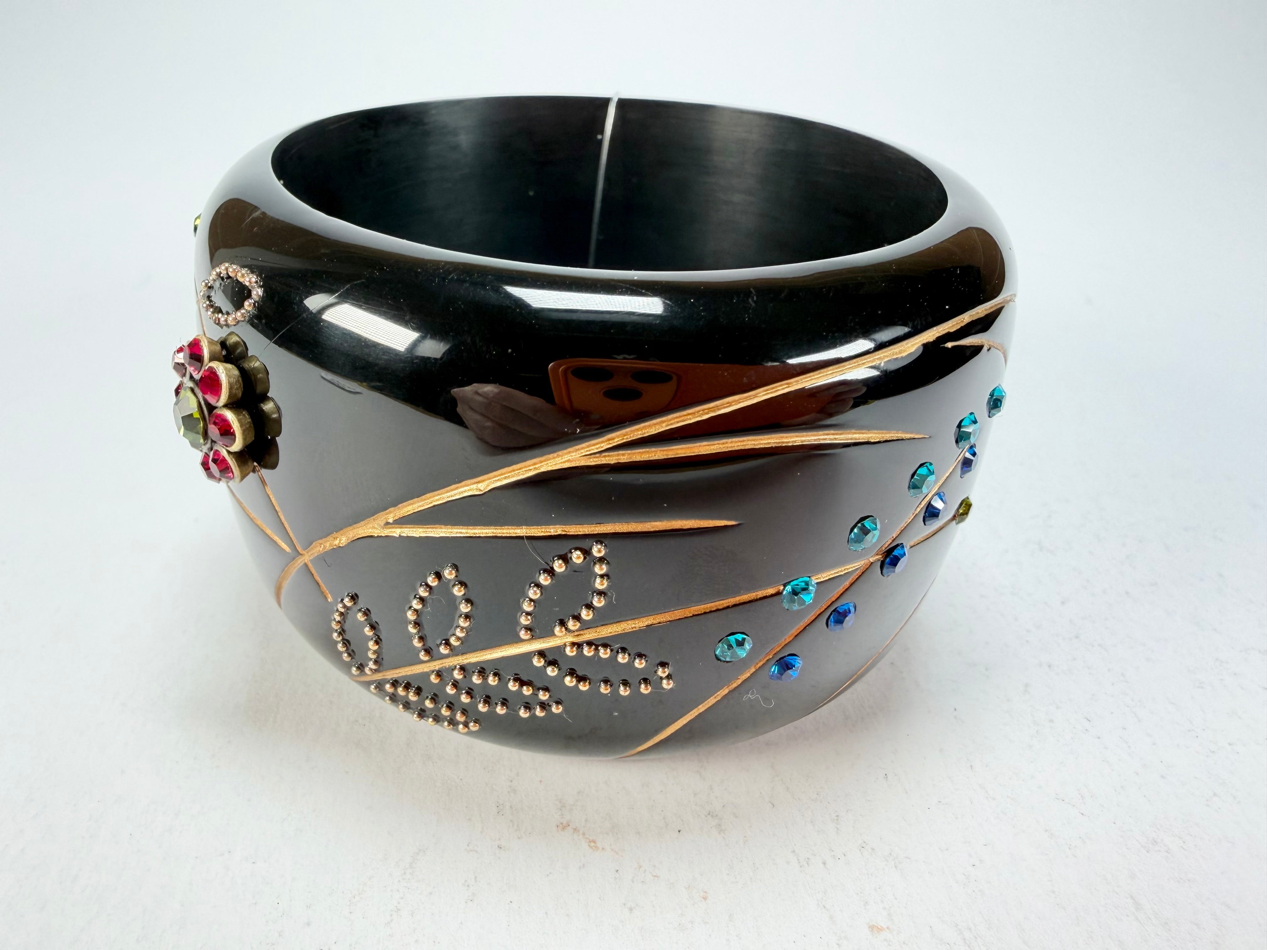 Marion Godart - Natural "Joyaux De La Nature" Black Solid Round 5cm Bangle