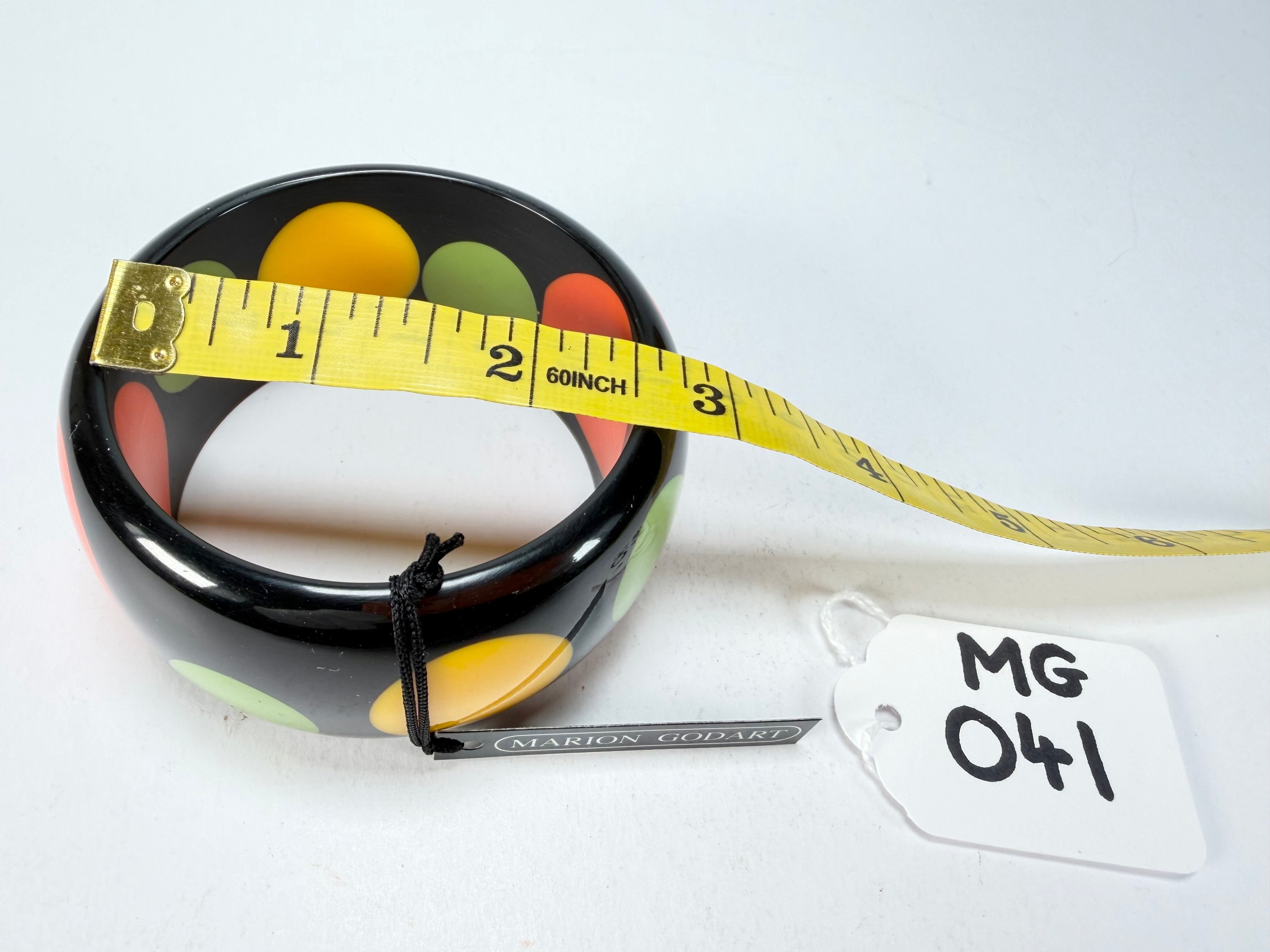 Marion Godart - BSX "Motif à Pois" Black & Mix Colours Solid Round 3.4cm Bangle