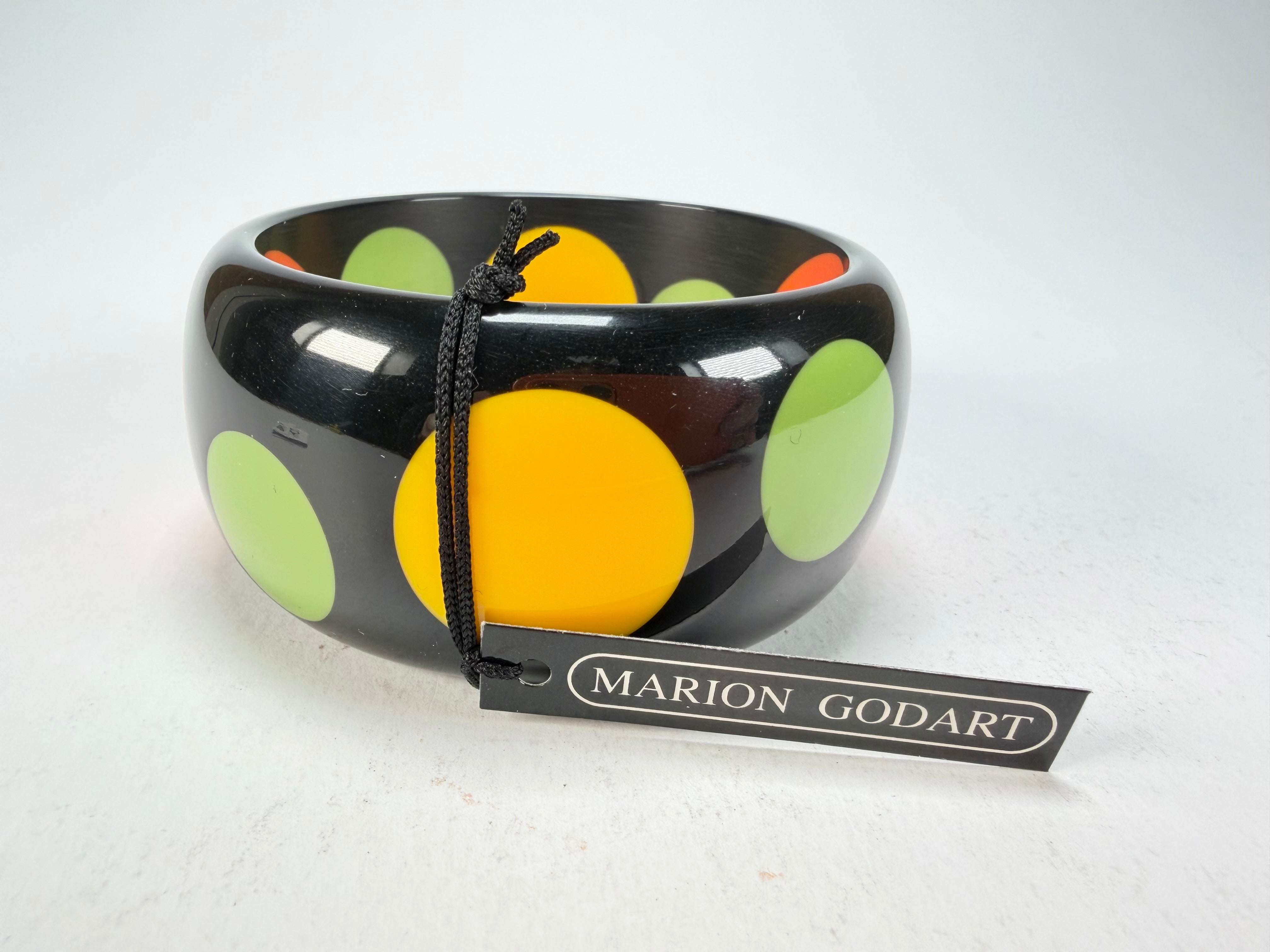 Marion Godart - BSX "Motif à Pois" Black & Mix Colours Solid Round 3.4cm Bangle